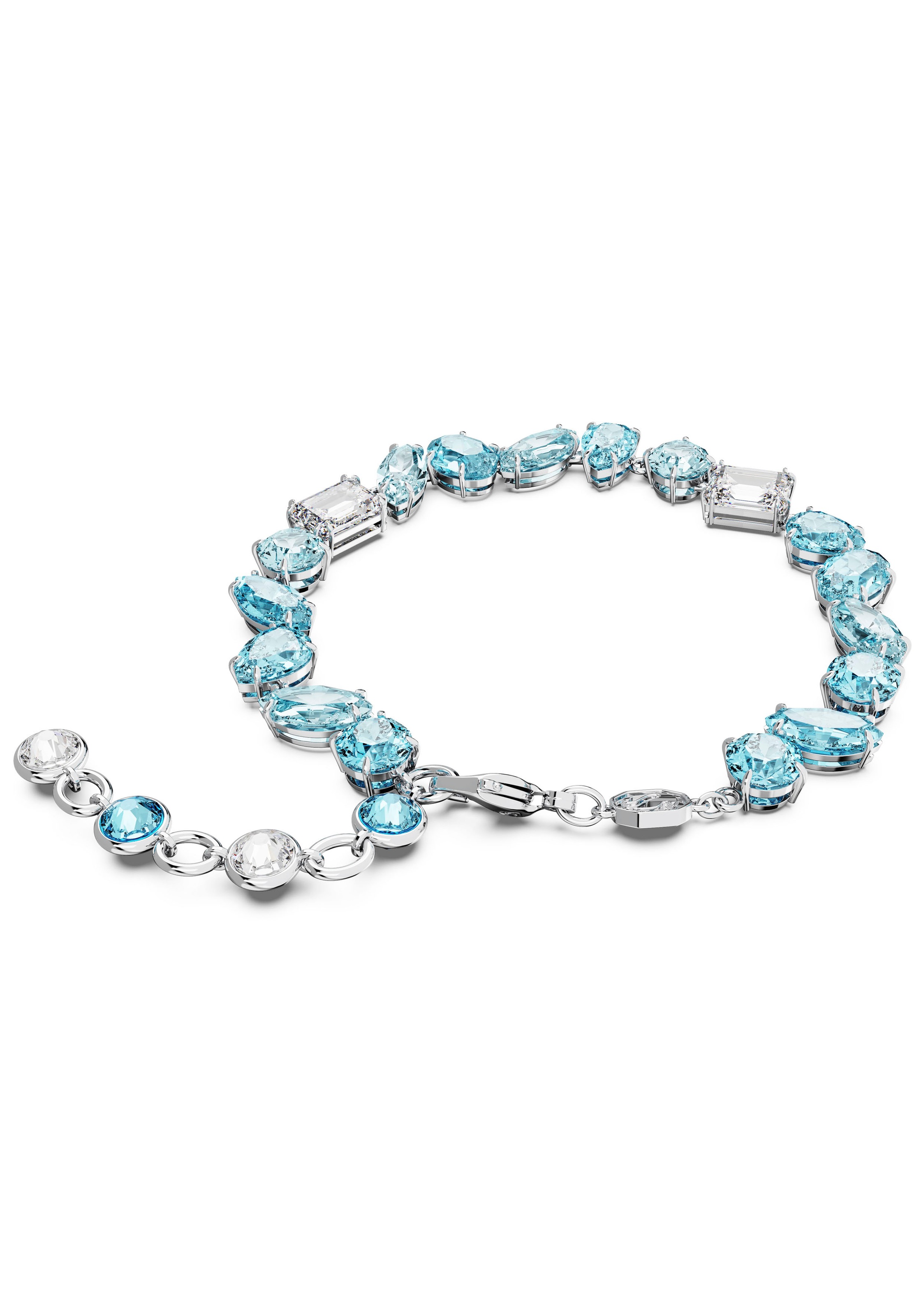 Armband SWAROVSKI "GEMA" Gr. M, bunt (metallfarben, kristallweiß, blau, kristallweiß, blau), Armbänder, Damen, M, Metall, Armband, mit Swarovski Kristall 3