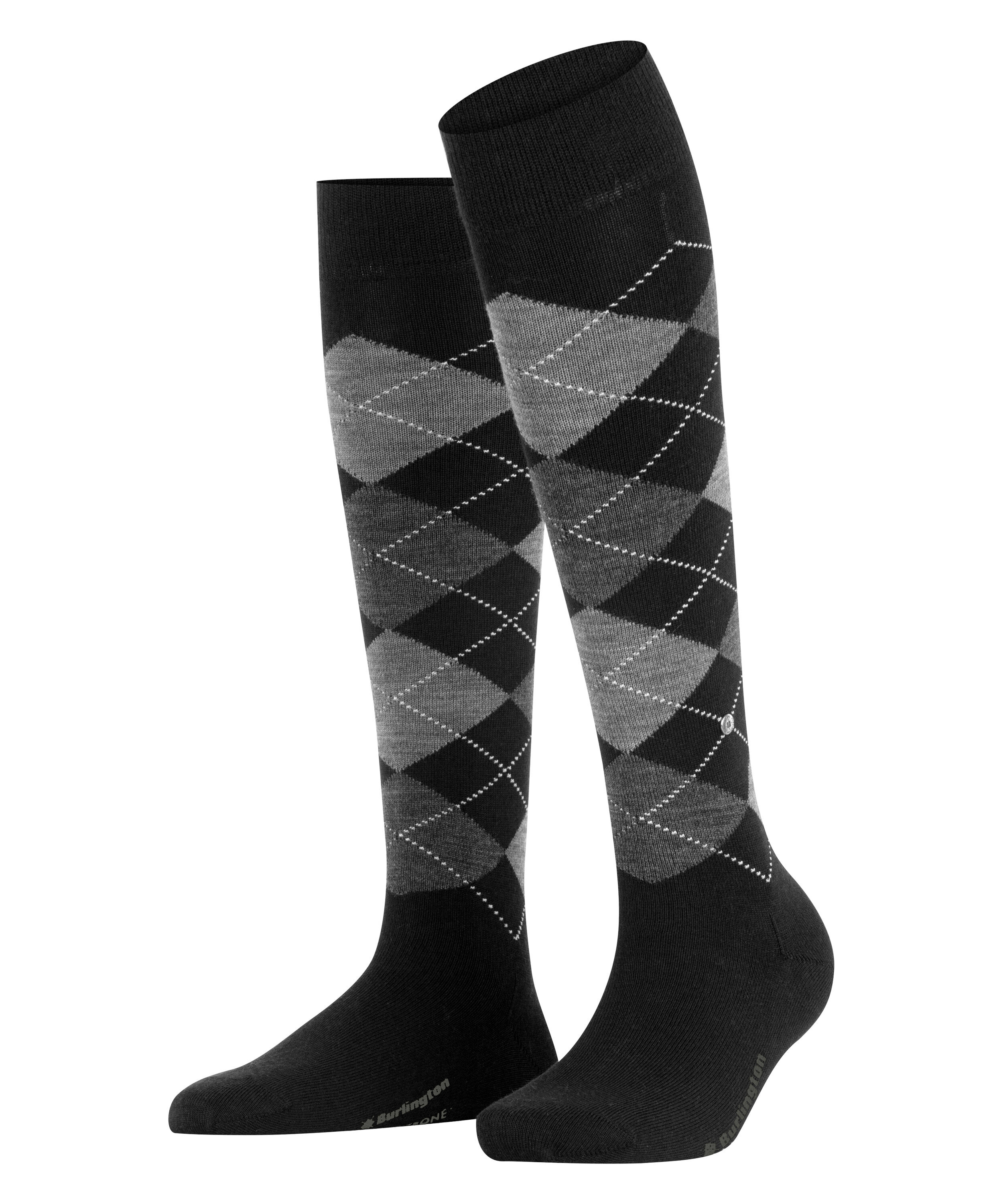 Burlington Kniestrümpfe "Marylebone" Einheitsgröße 36-41, wärmende Wollmischung, Argyle-Muster