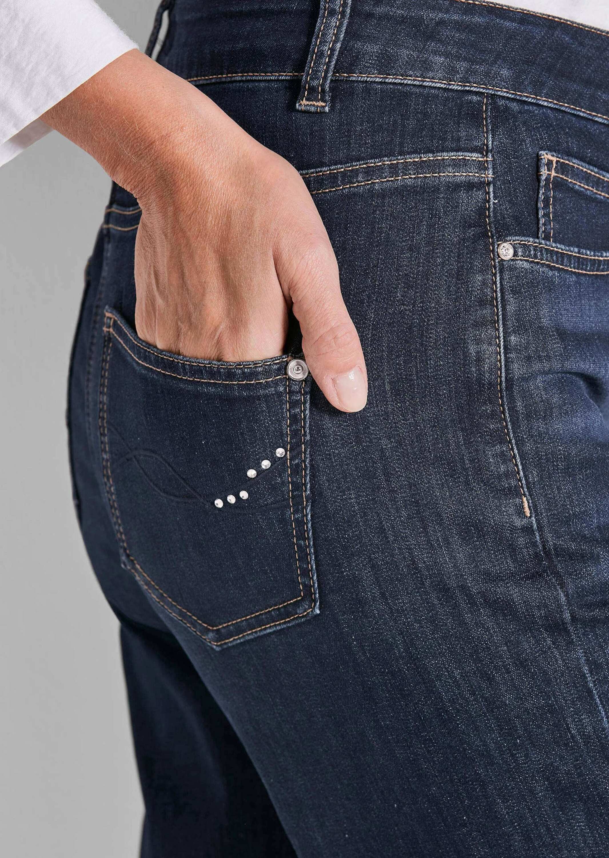 GOLDNER Stretch-Jeans »Jeans Denim Jeans mit weitem Bein«