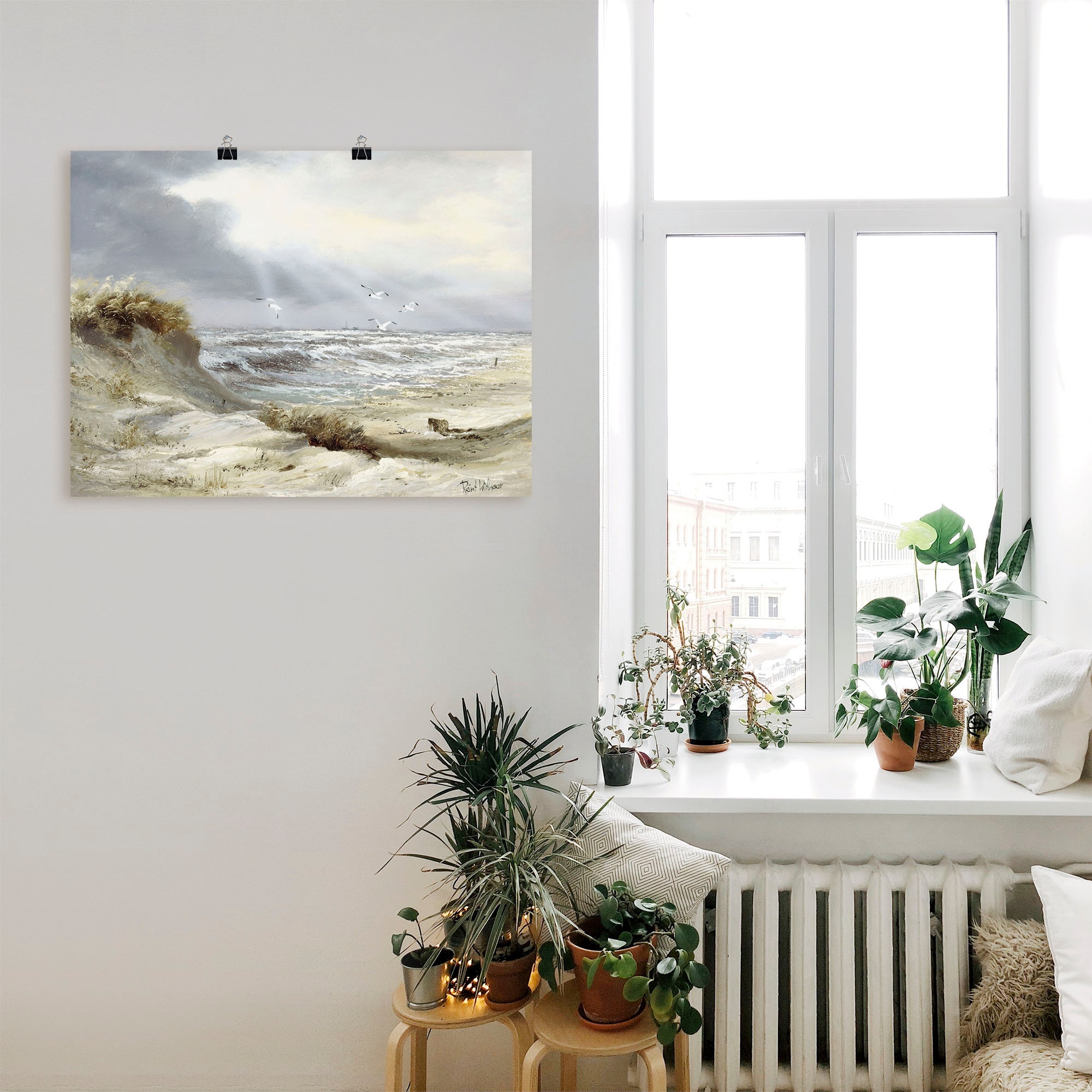 Artland Wandbild »Dünen an der stürmischen See«, Küste, (1 St.), als Leinwandbild, Poster, Wandaufkleber in verschied. Größen