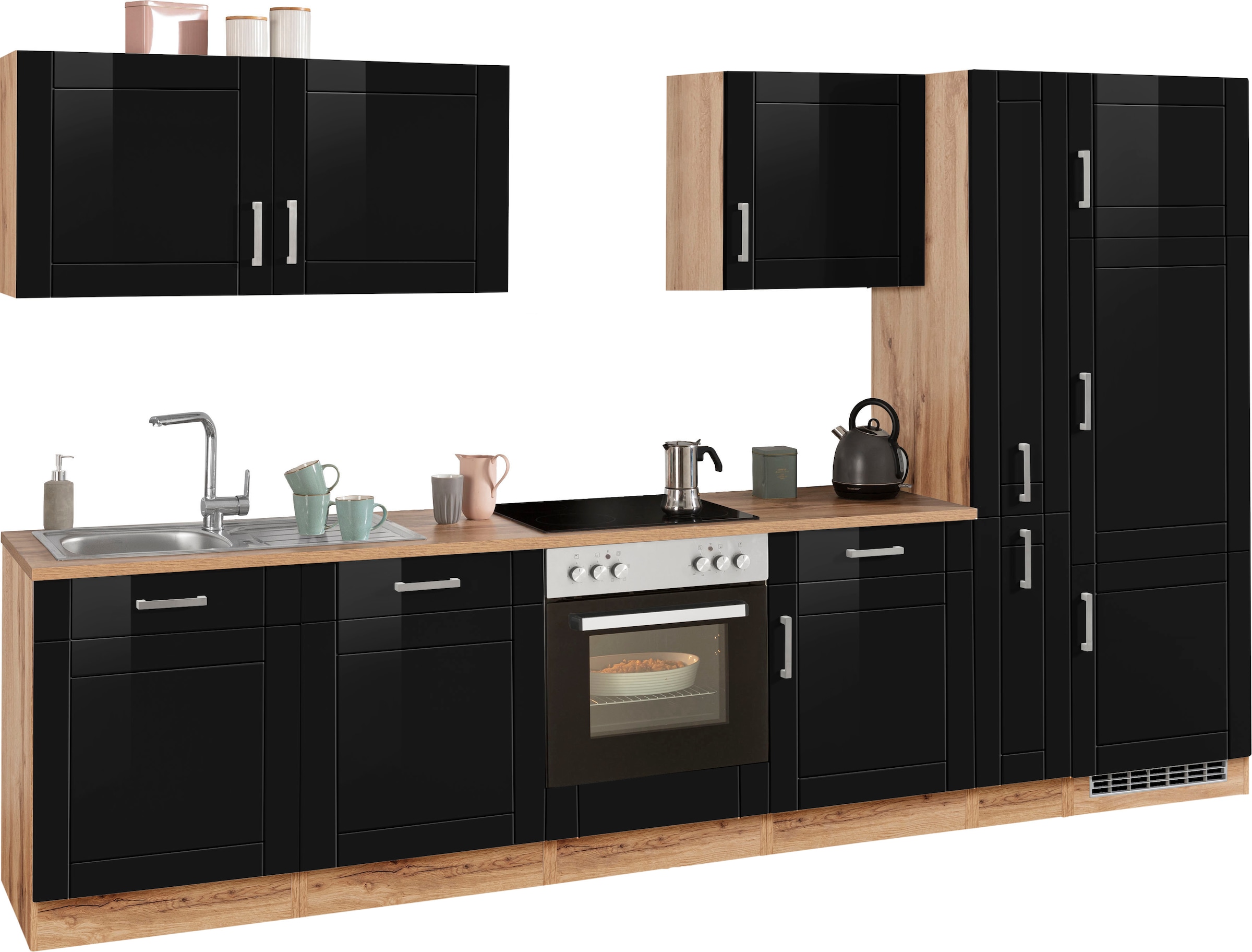 KOCHSTATION Küchenzeile »KS-Tinnum« ohne E-Geräte, Breite 330 cm