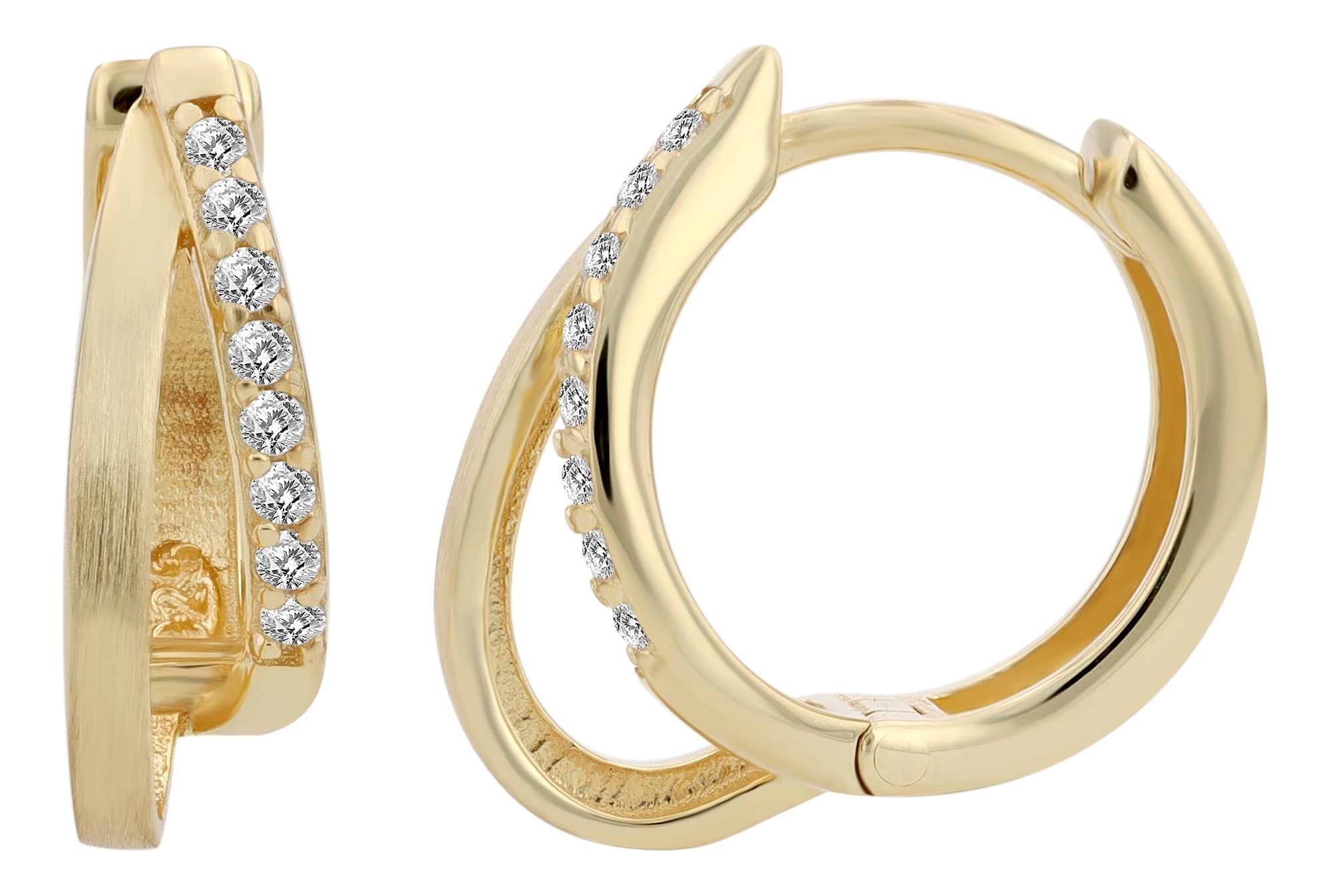 Adelia´s Klappcreolen »Damen Ohrringe – Klappcreole aus 925 Silber mit Zirkonia« Perfekt zum Verschenken an besondere Menschen