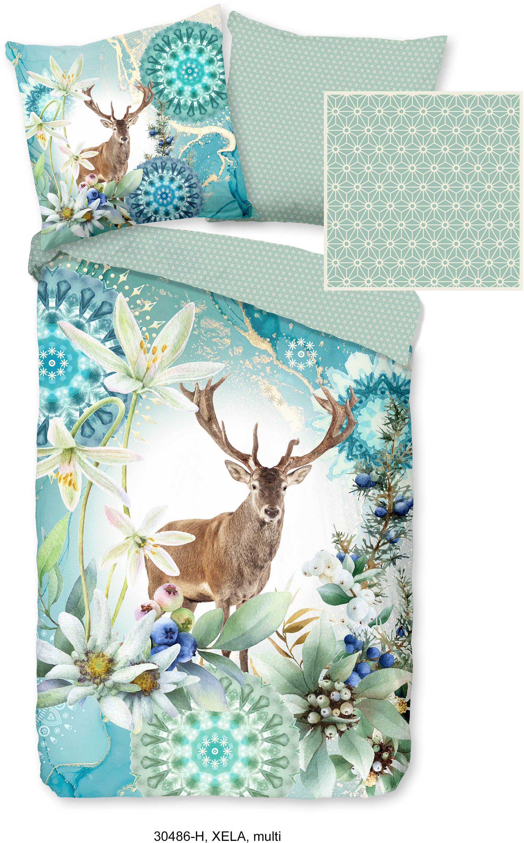 hip Wendebettwäsche "Xela" 2 Stk. tlg. Mako-Satin, 135x200, Reißverschluss, günstig online kaufen