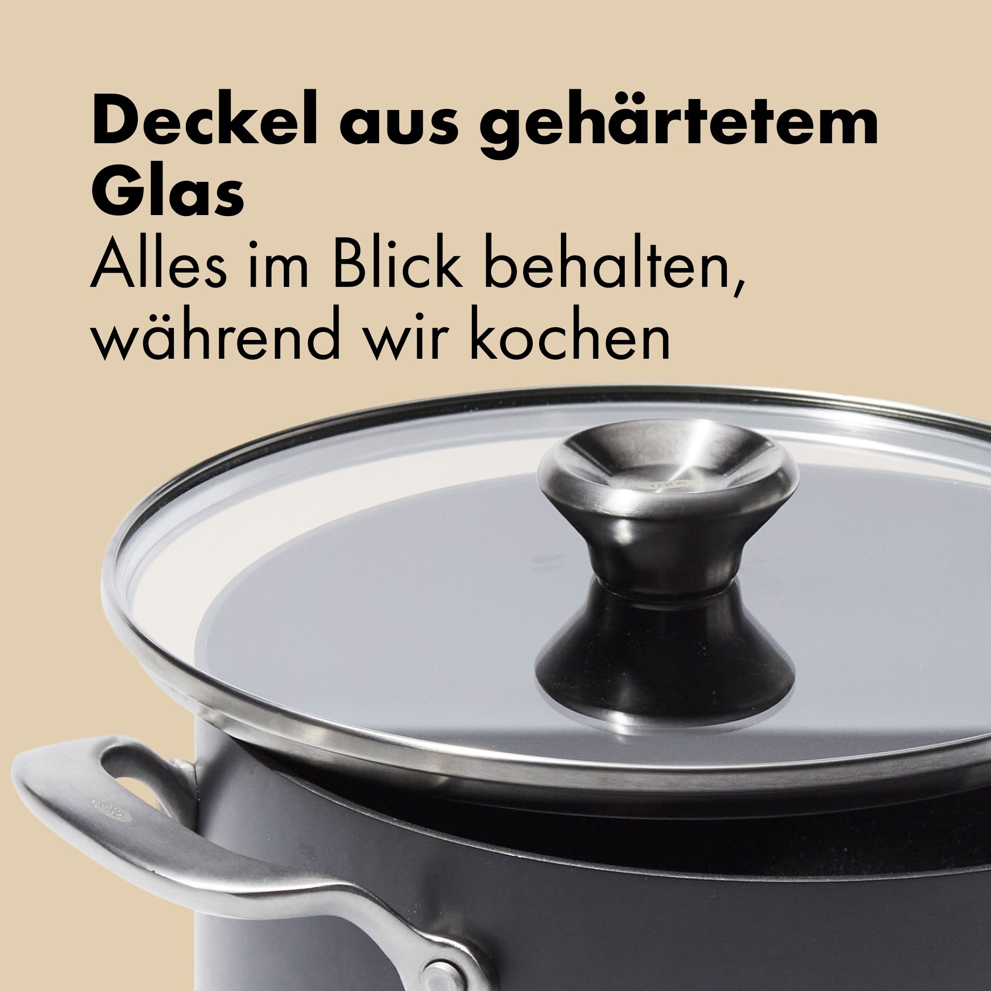 OXO Good Grips Kochtopf »Ceramic Professional Antihaft-Topf 24 cm mit Deckel« 1 tlg. Edelstahl | Keramik