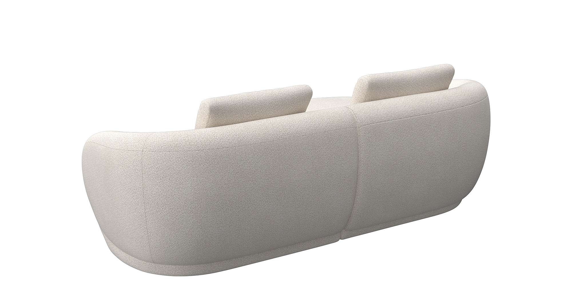 FLEXLUX Wohnlandschaft »Torino, rund, L-Form, Sofa-Ecke mit Recamiere, Longchair-Sofa«, Modernes, organisches Sofa-Design, Kaltschaum, Wellenunterfederung