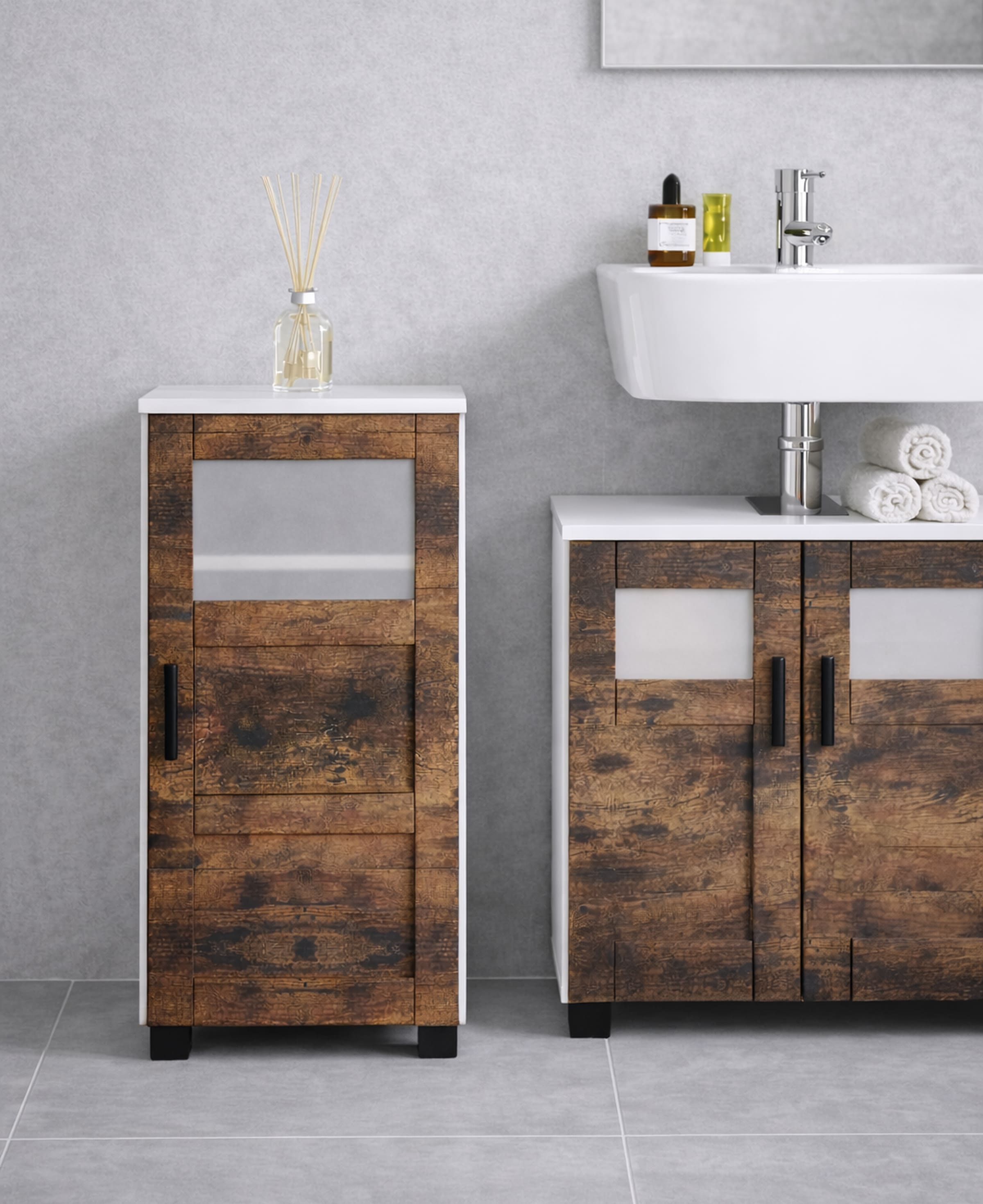 VCM Midischrank »Holz Badschrank Midischrank Nilari 70 x 38 x 28 cm« 1 Stk. tlg.