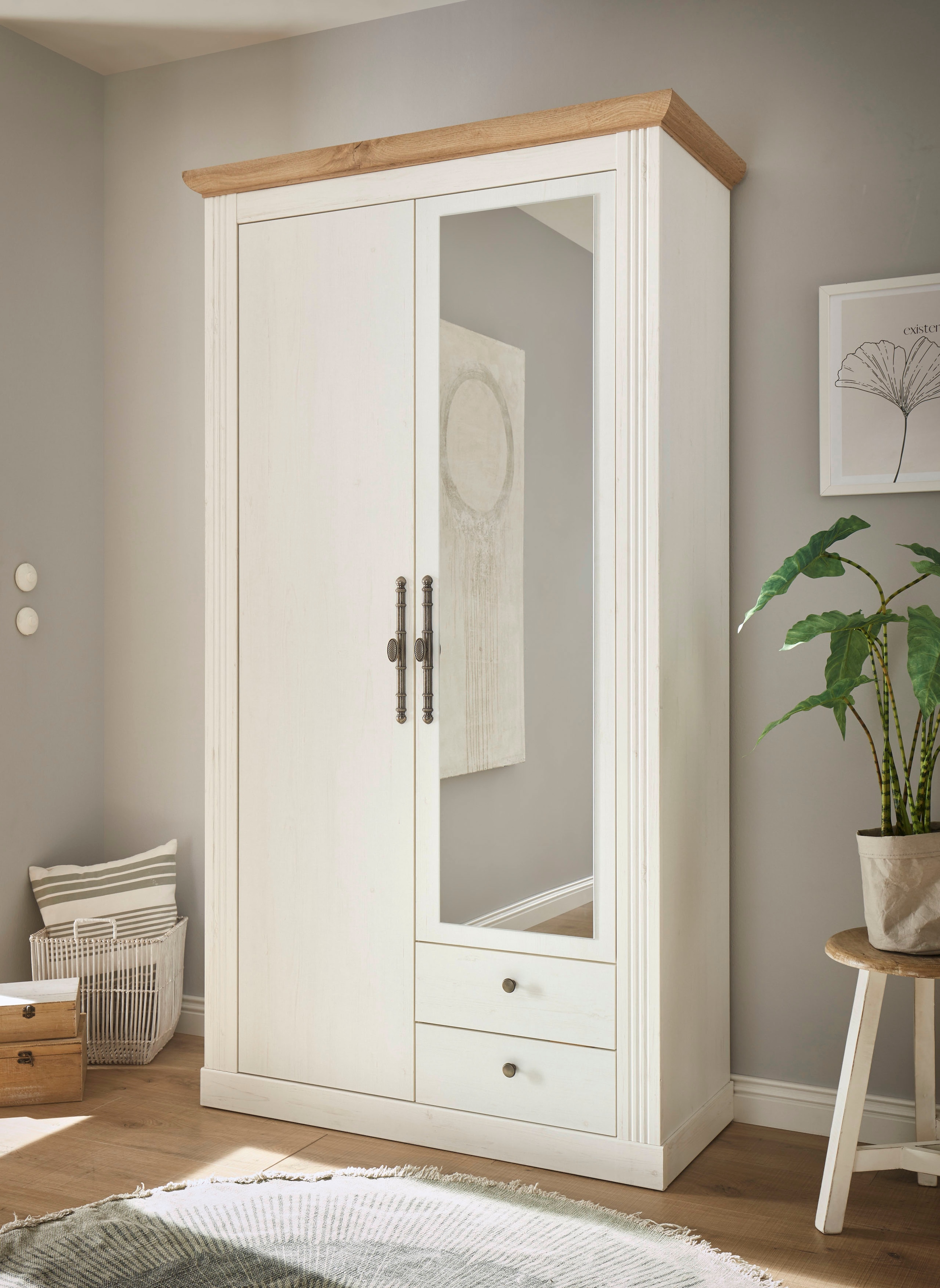 Home affaire Garderobenschrank »WESTMINSTER BESTSELLER!«, (Breite ca. 108 cm), im romantischen Landhausstil