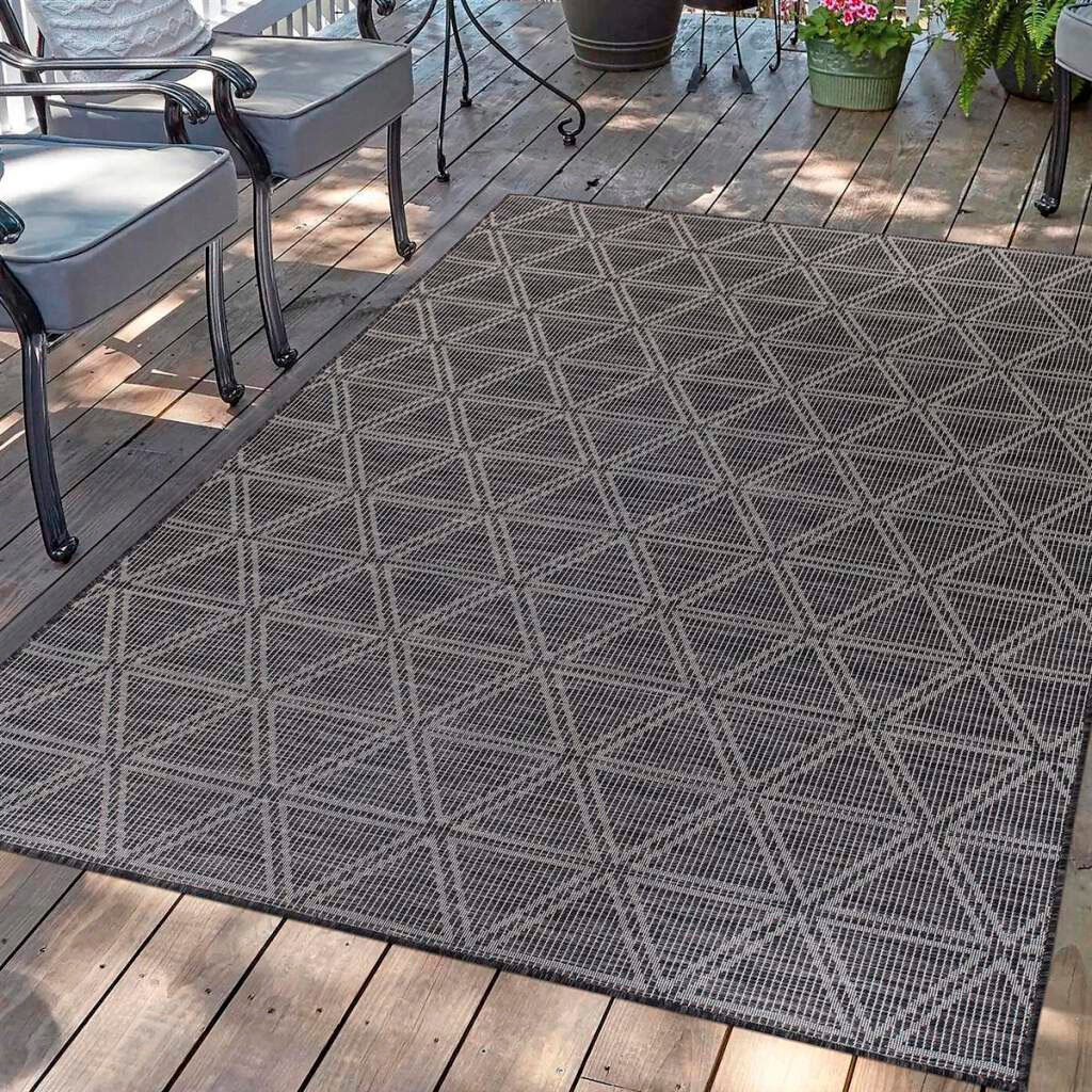 Carpet City Outdoorteppich "PALM 3073" rechteckig 5 mm Höhe Läufer, Wetterf günstig online kaufen