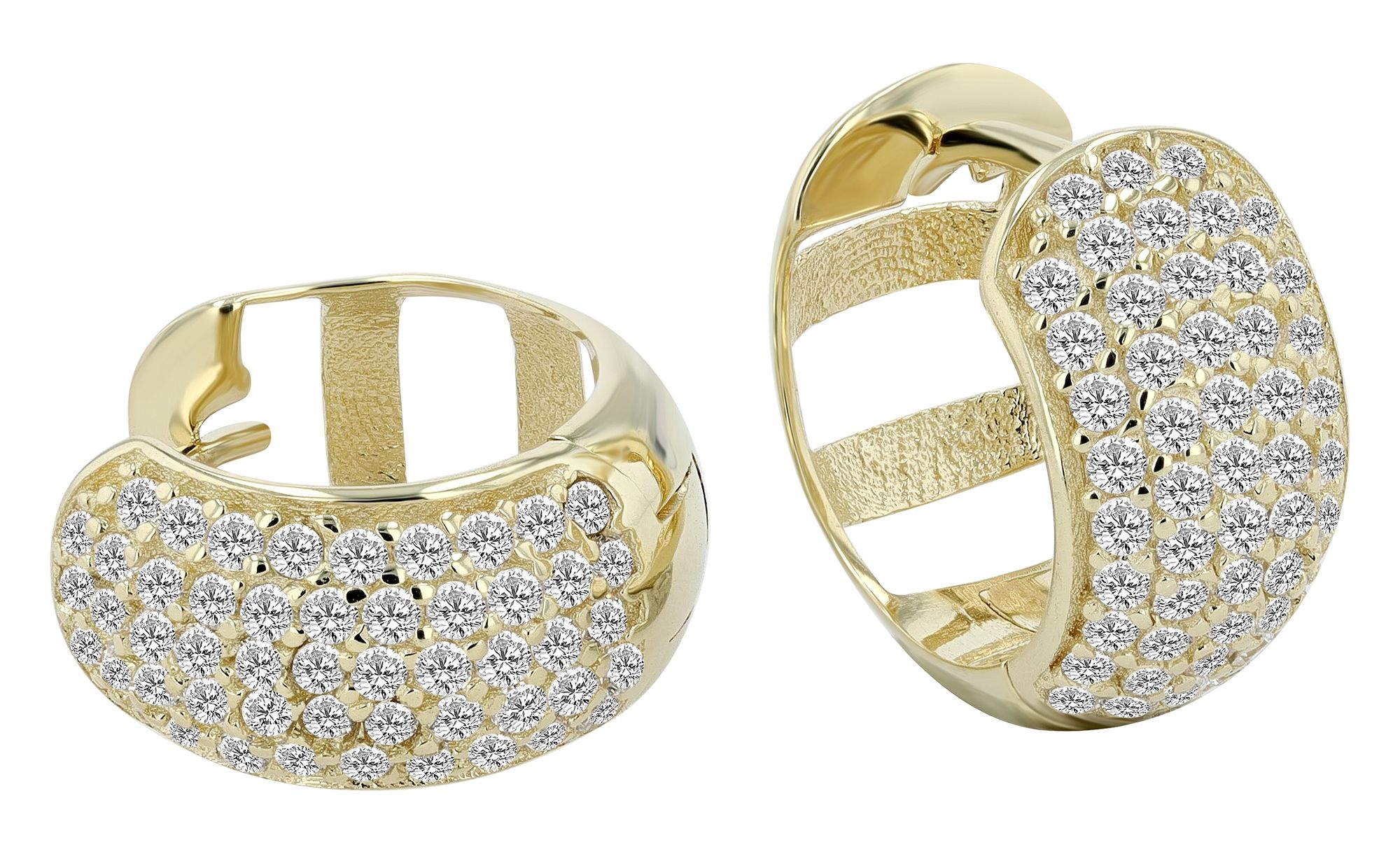Adelia´s Paar Creolen "Ohrringe – Creole aus 333 Gold mit Zirkonia" Ideal zum Verschenken – schlicht und stilvoll