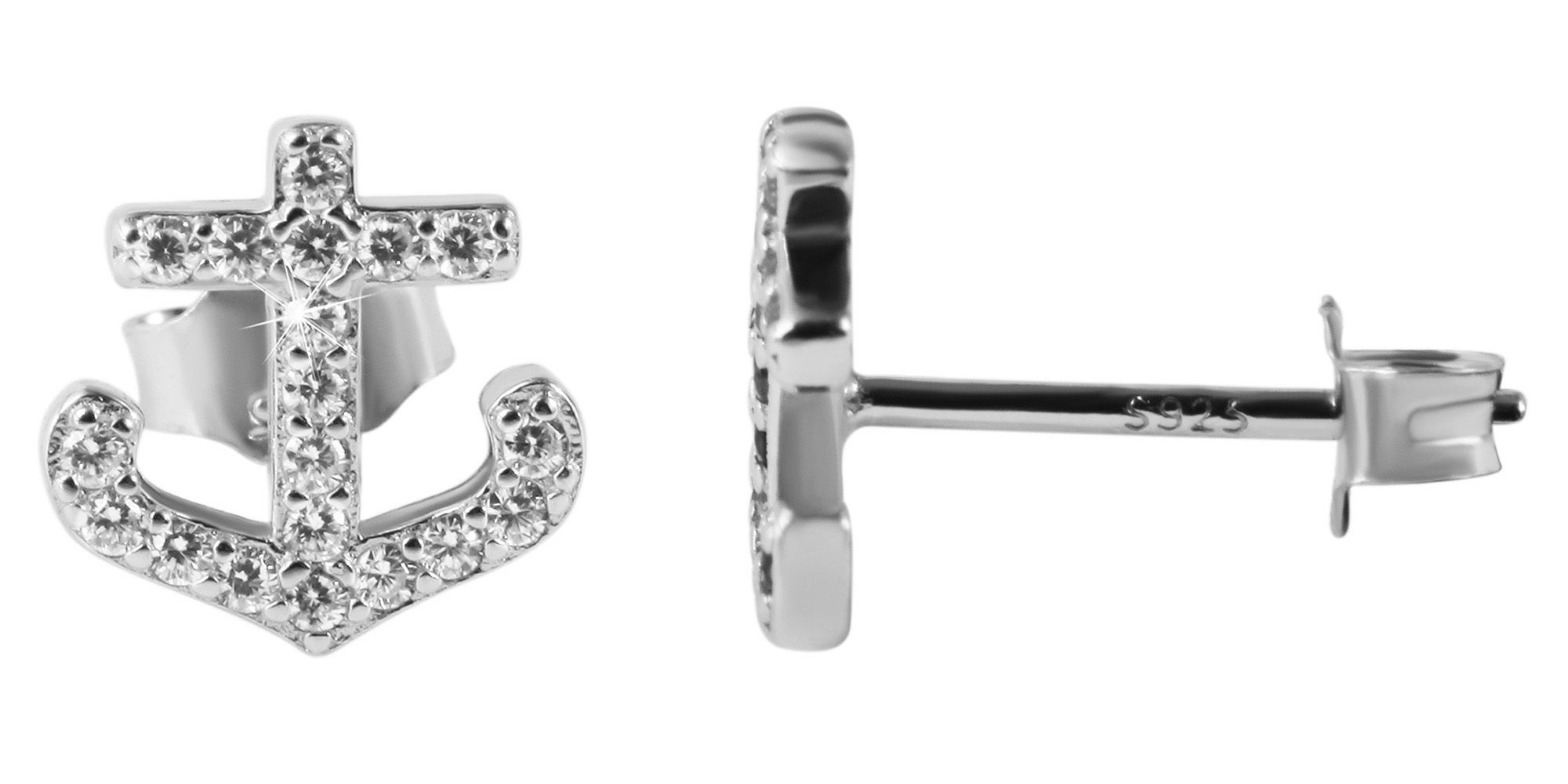 Paar Ohrhänger ADELIA´S "Damen Ohrringe – Ohrstecker aus 925 Silber mit Zirkonia", Damen, Gr. Damen, Silber 925 (Sterlingsilber), silber, Ohrringe, Ideal als Geschenk – dezent und elegant 8