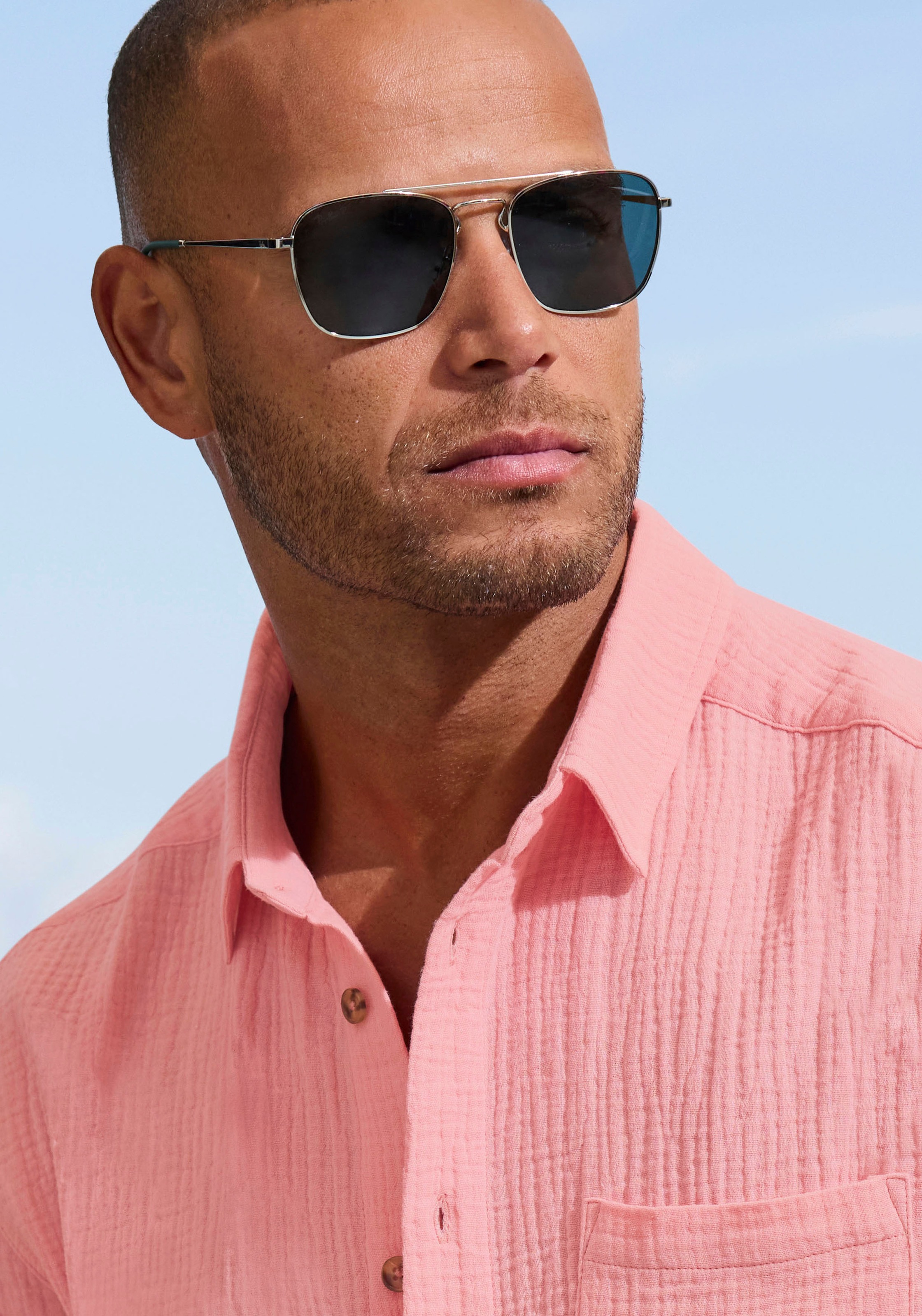 Thumbnail - Beachtime Kurzarmhemd "Regular fit" Kurzarm, Freizeithemd aus Musselin-Ware