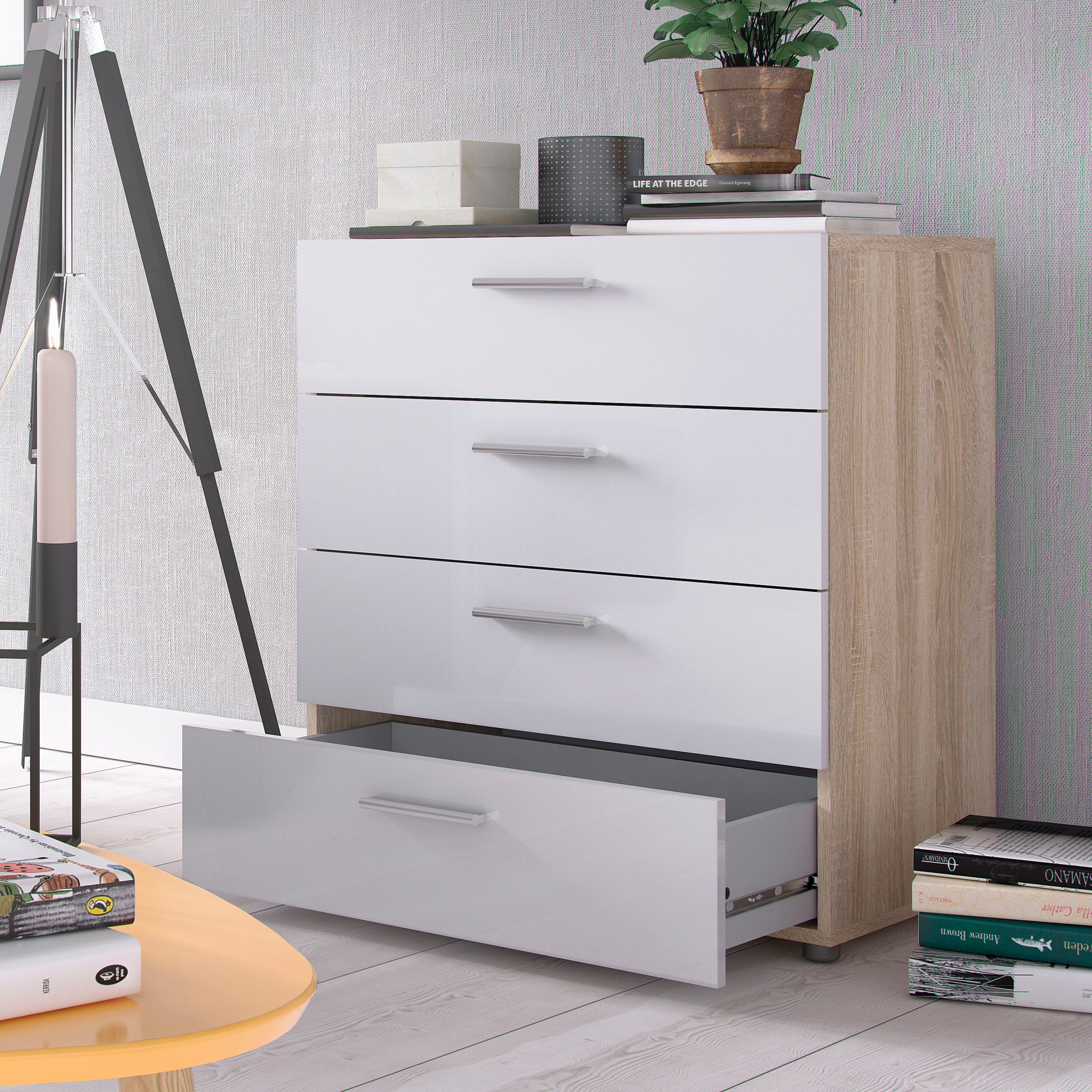 INOSIGN Kommode »Pepe, Aufbewahrung, Schubladenschrank, Stauraum«, Sideboard mit 4 Schubläden, Breite 80 cm, Höhe 68 cm