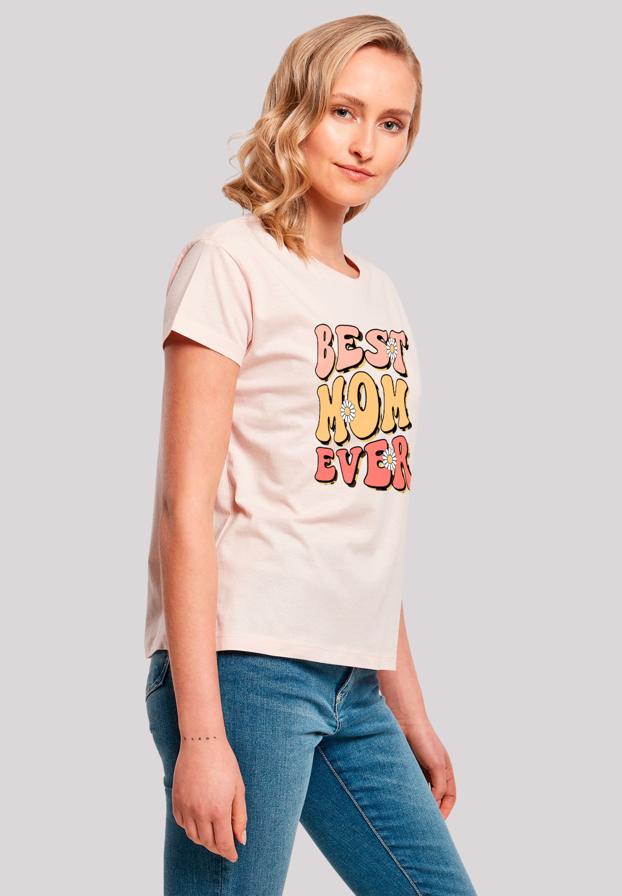 F4NT4STIC T-Shirt »Muttertag best mom ever Retro Blumenmuster«, Premium Qualität