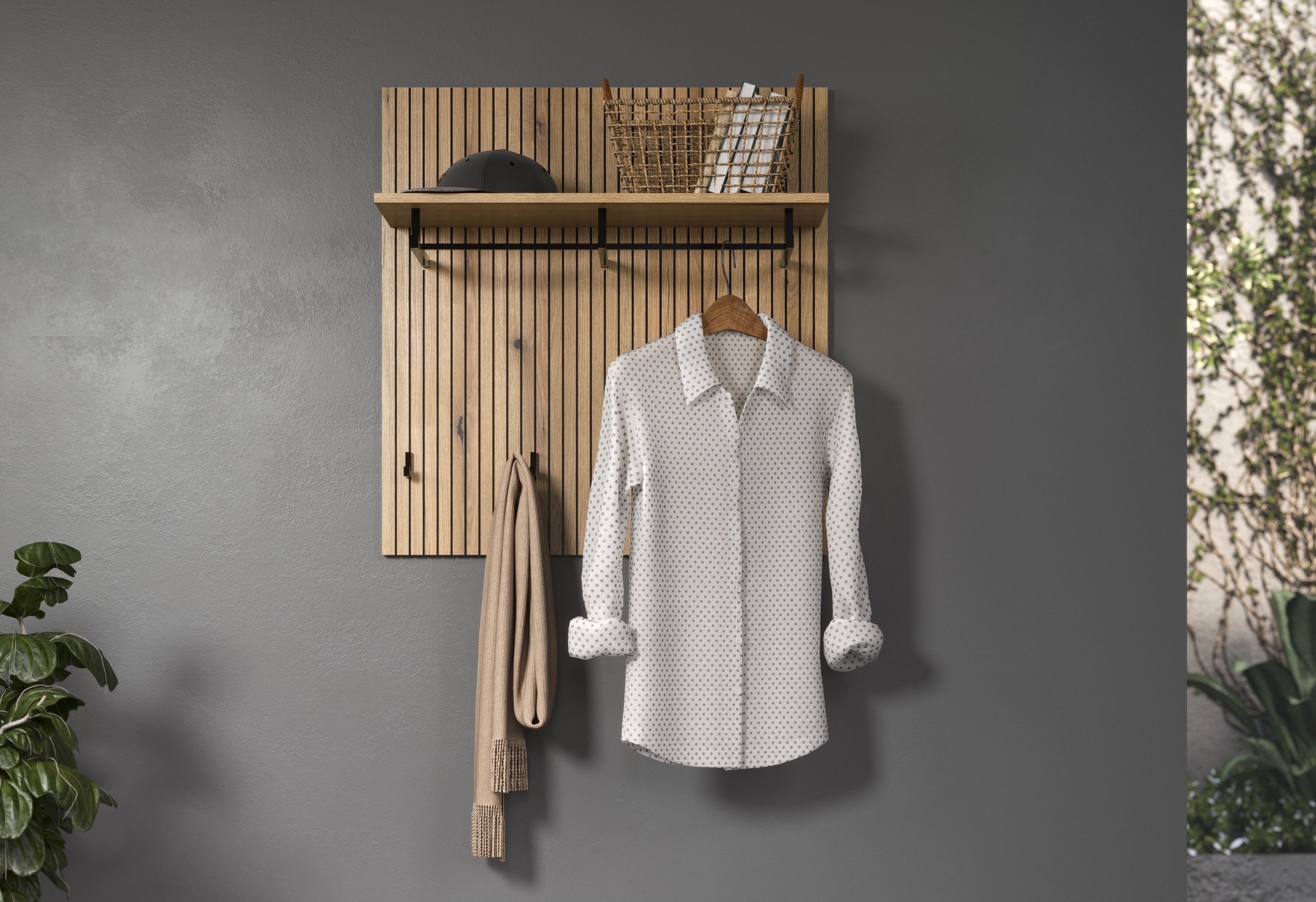 Home affaire Garderobenpaneel "Amrum" 1 Stk. tlg. Wandpaneel mit Ablage, 1 günstig online kaufen