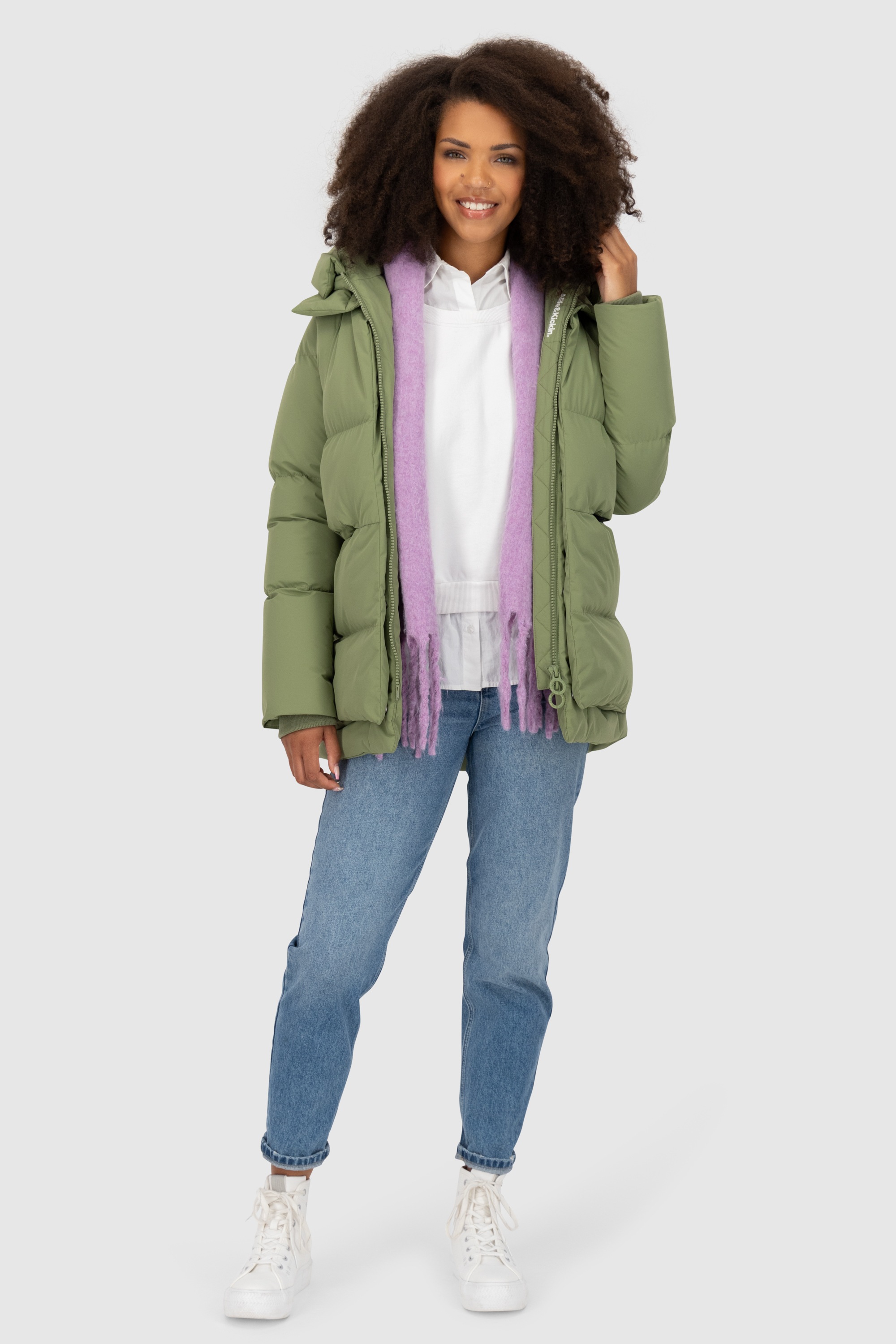 Alife & Kickin Winterjacke »Damen LykkeAK A«, mit Kapuze, Moderne gefütterte Jacke mit großer gefütterter Kapuze
