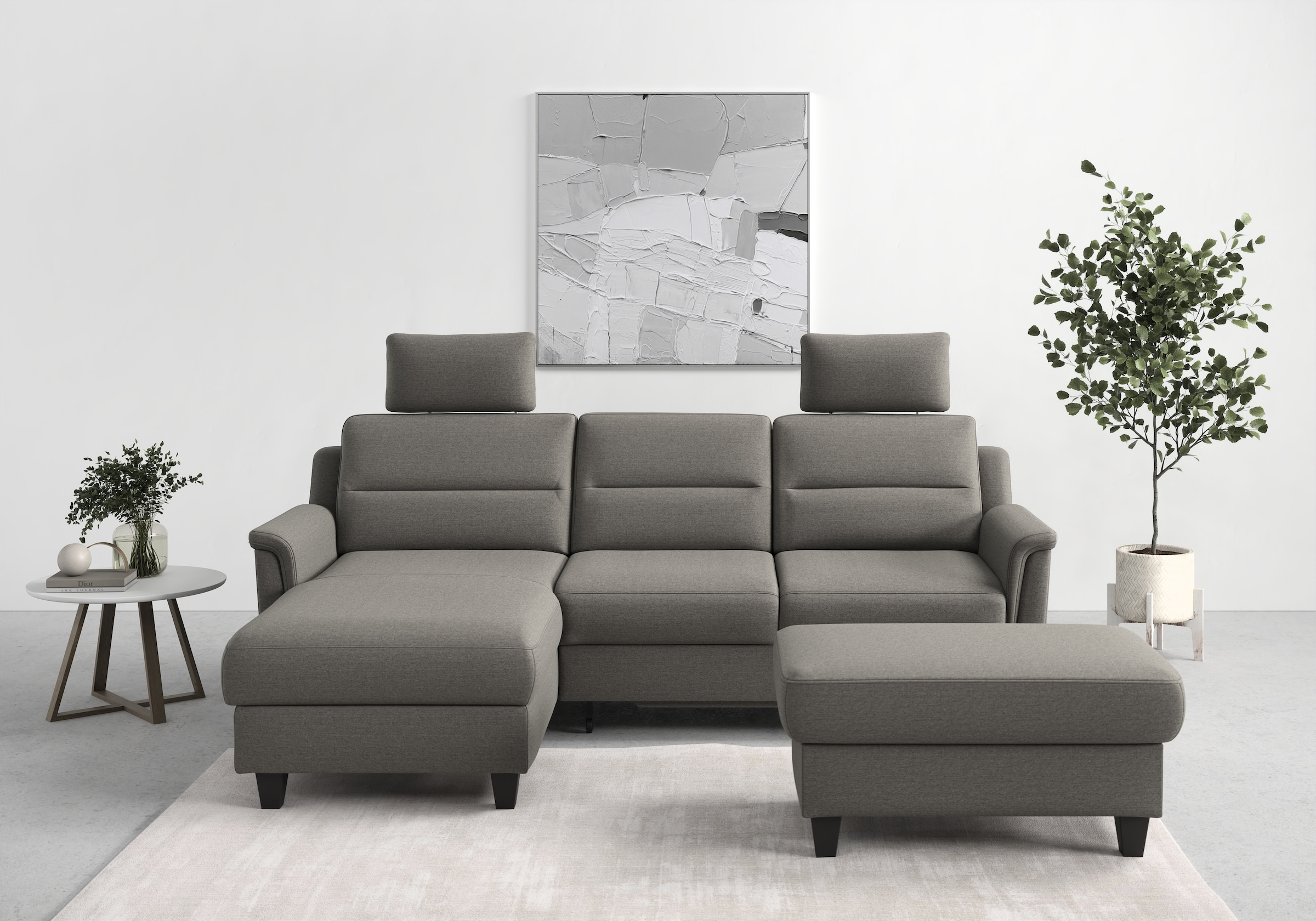 sit&more Ecksofa "Farö L-Form" inklusive Federkern, wahlweise mit Schlaffunktion und Bettkasten