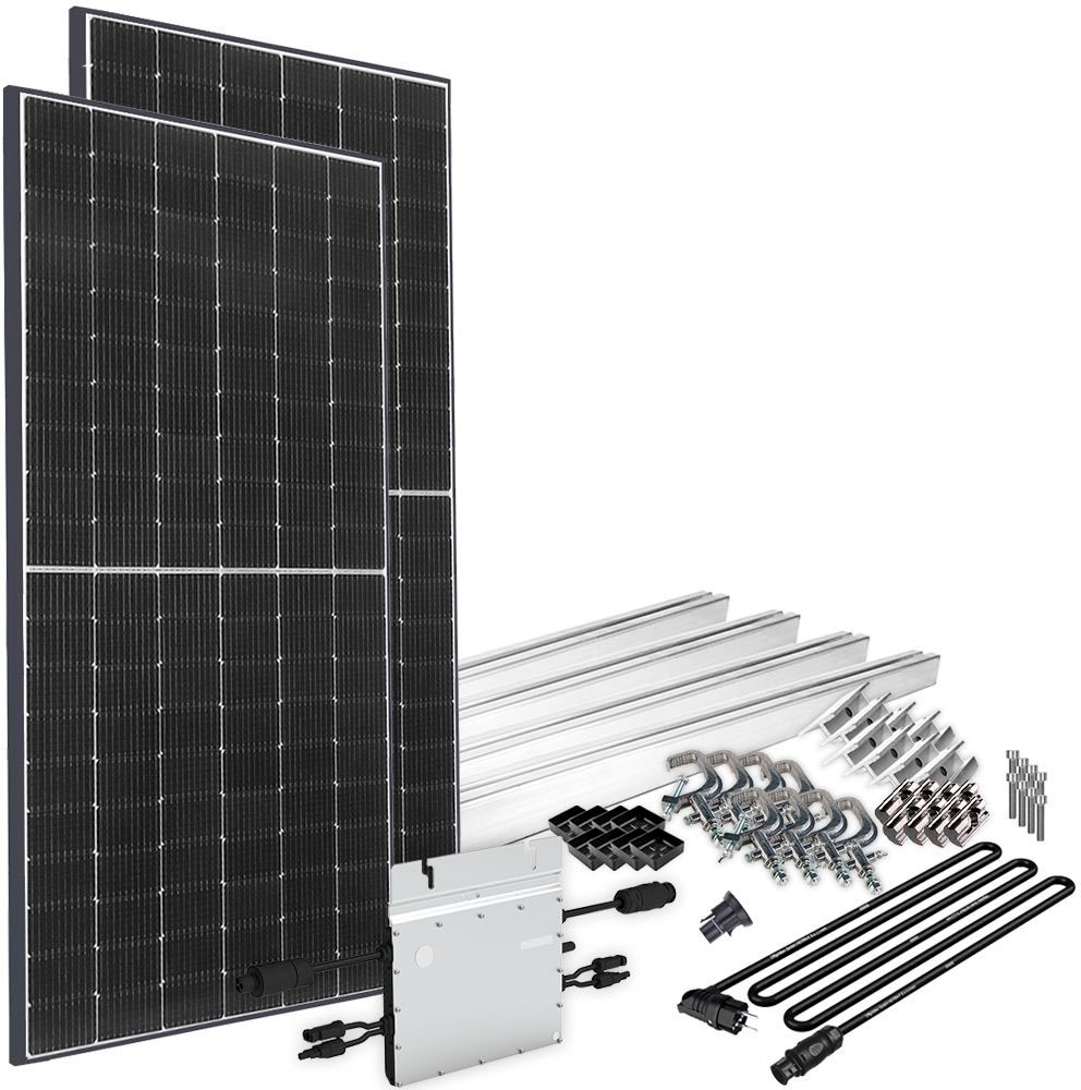 offgridtec Solaranlage »Solar-Direct 830W HM-600«, Schuko-Anschluss, 10 m Anschlusskabel, Montageset Balkongeländer