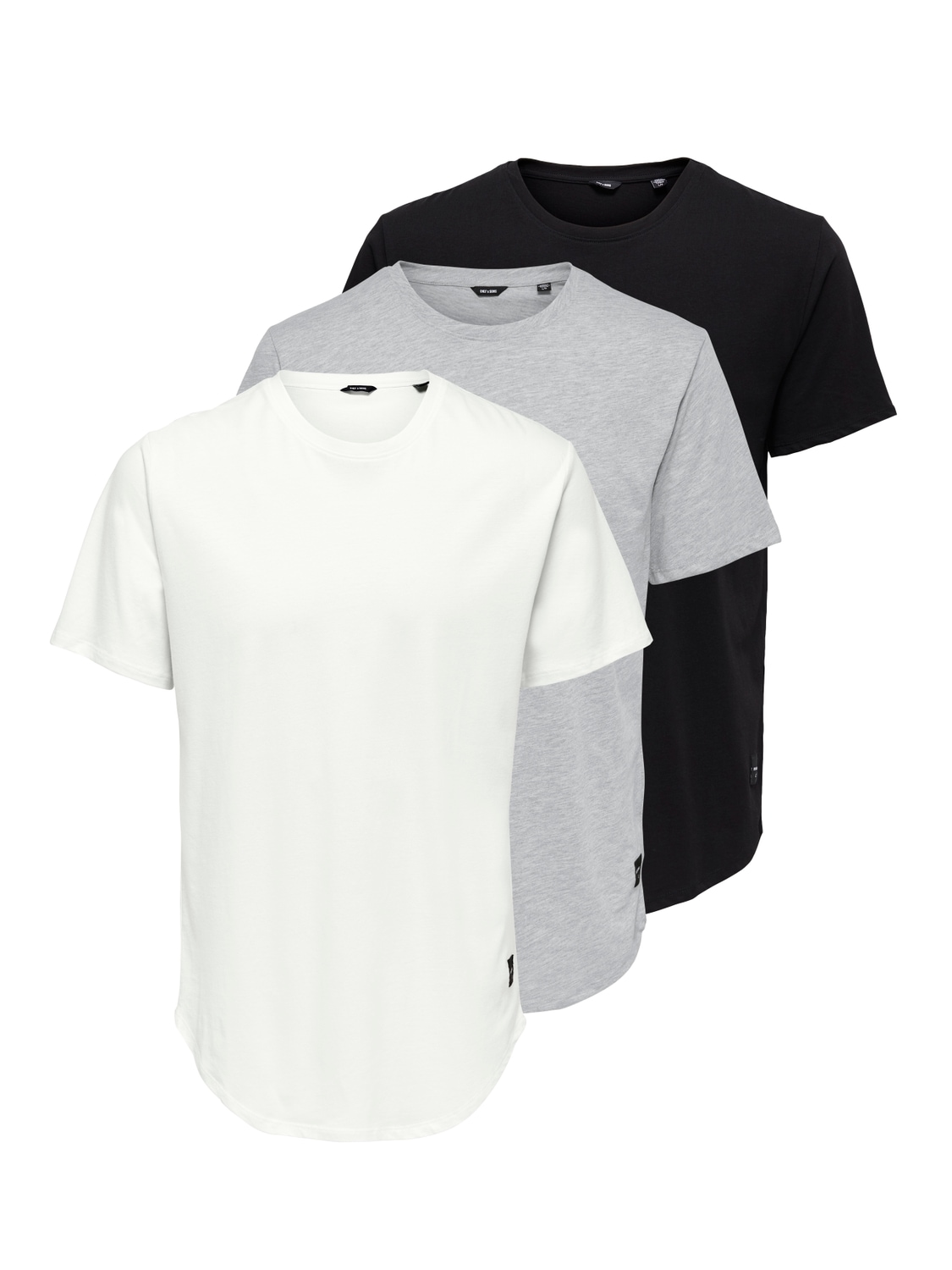 ONLY & SONS Rundhalsshirt "ONSMATT LONGY SS TEE 3-PACK" Packung, 3 Stk. günstig online kaufen