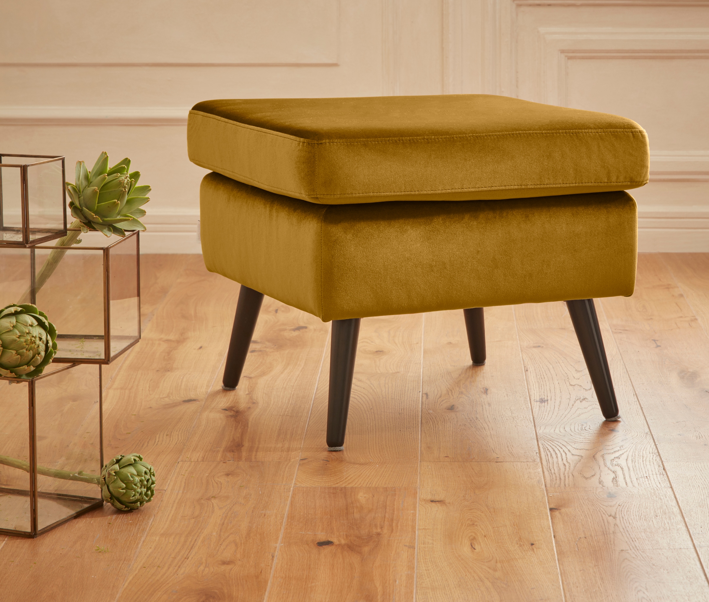 OTTO home Hocker "Salla" Bezug auch in Luxus-Microfaser in Teddyfelloptik