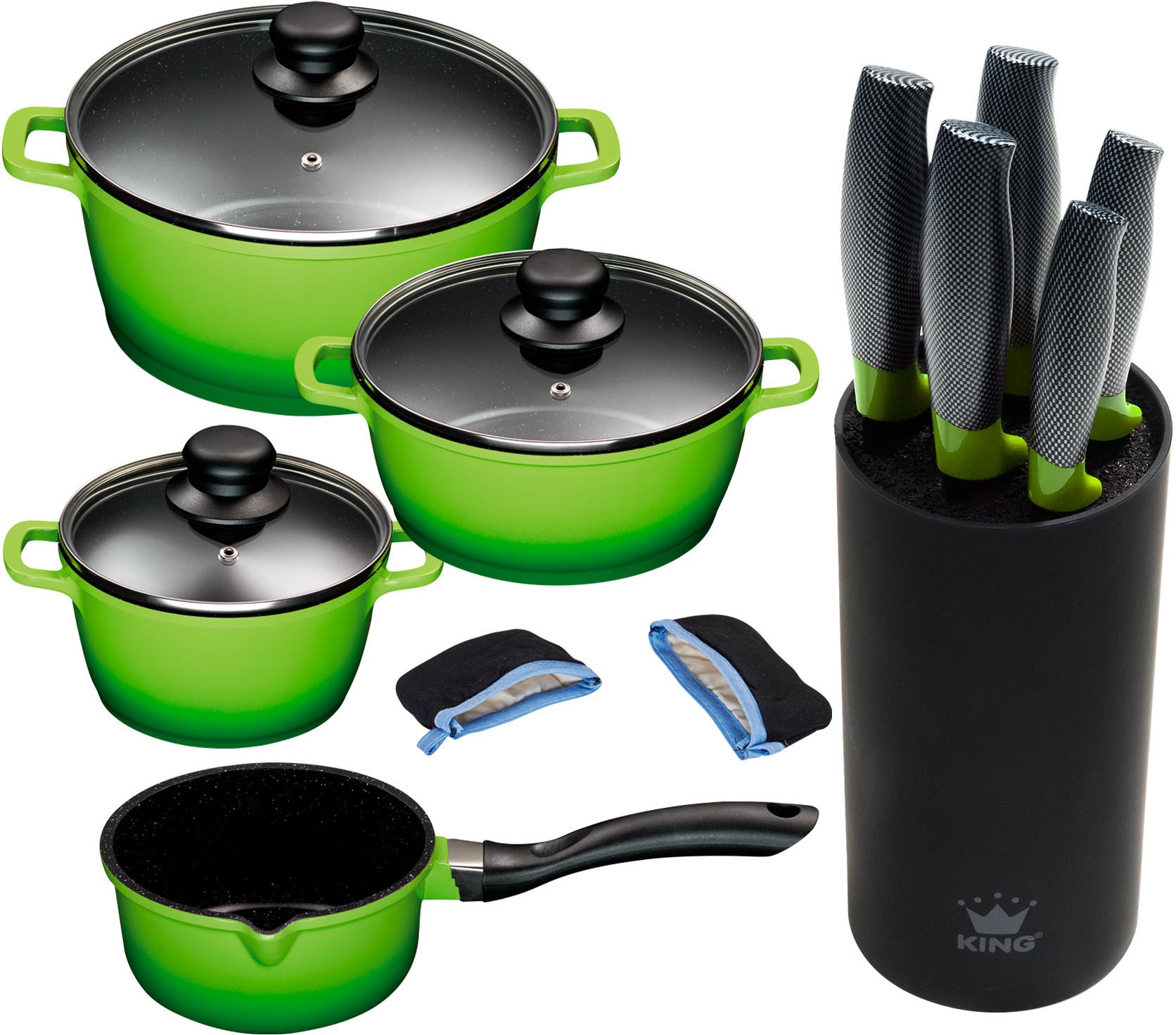 KING Topf-Set, grün, Töpfe, Induktion