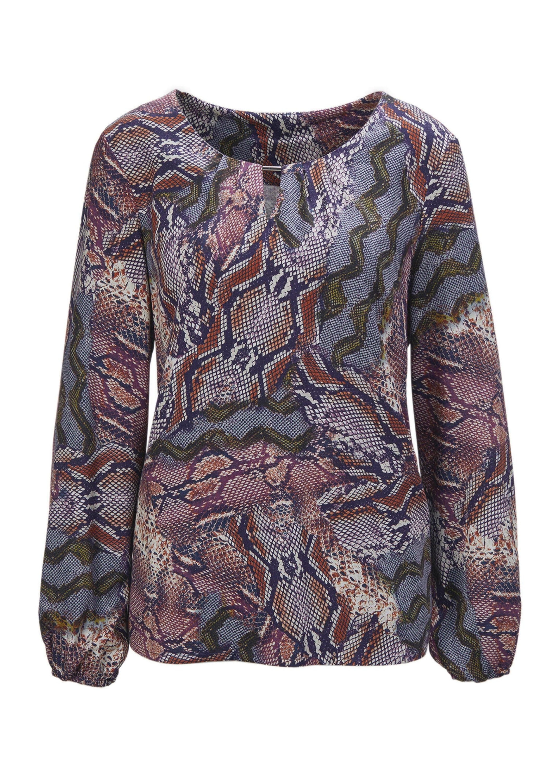 GOLDNER Druckbluse "Kurzgröße Druckbluse mit raffiniertem Ausschnitt" Ziert günstig online kaufen
