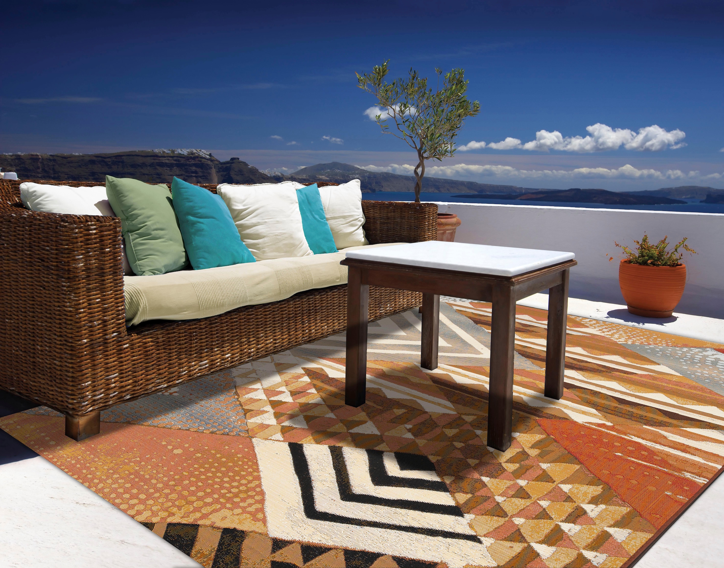 Gino Falcone Teppich »Outdoor-Africa 35«, rechteckig, Flachgewebe, In- und Outdoor  geeignet, Wohnzimmer auf Rechnung | BAUR