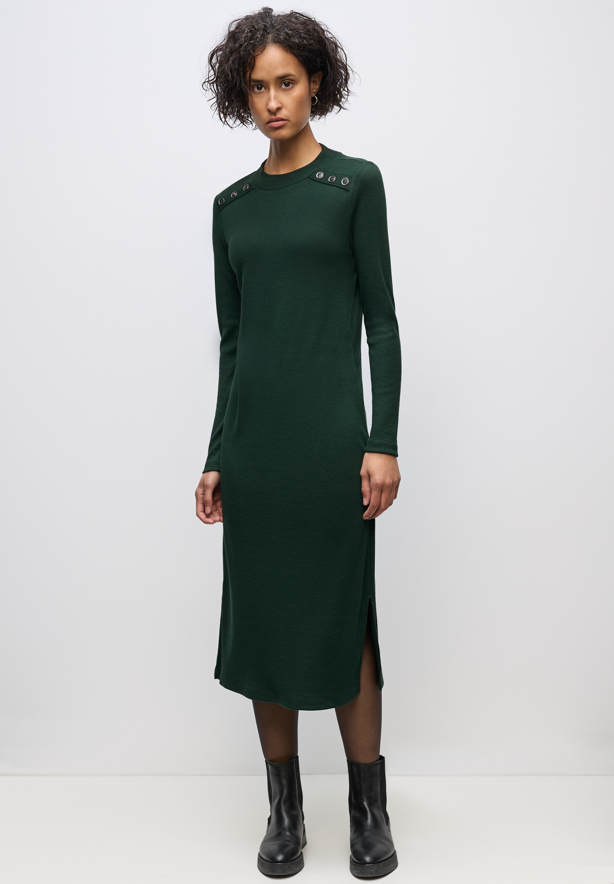 STREET ONE Midikleid, in Unifarbe günstig online kaufen