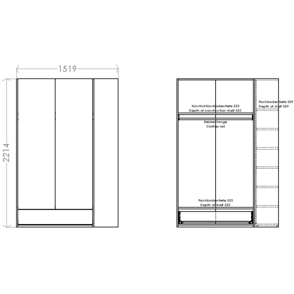 Müller SMALL LIVING Kleiderschrank »Modular Plus Variante 1«