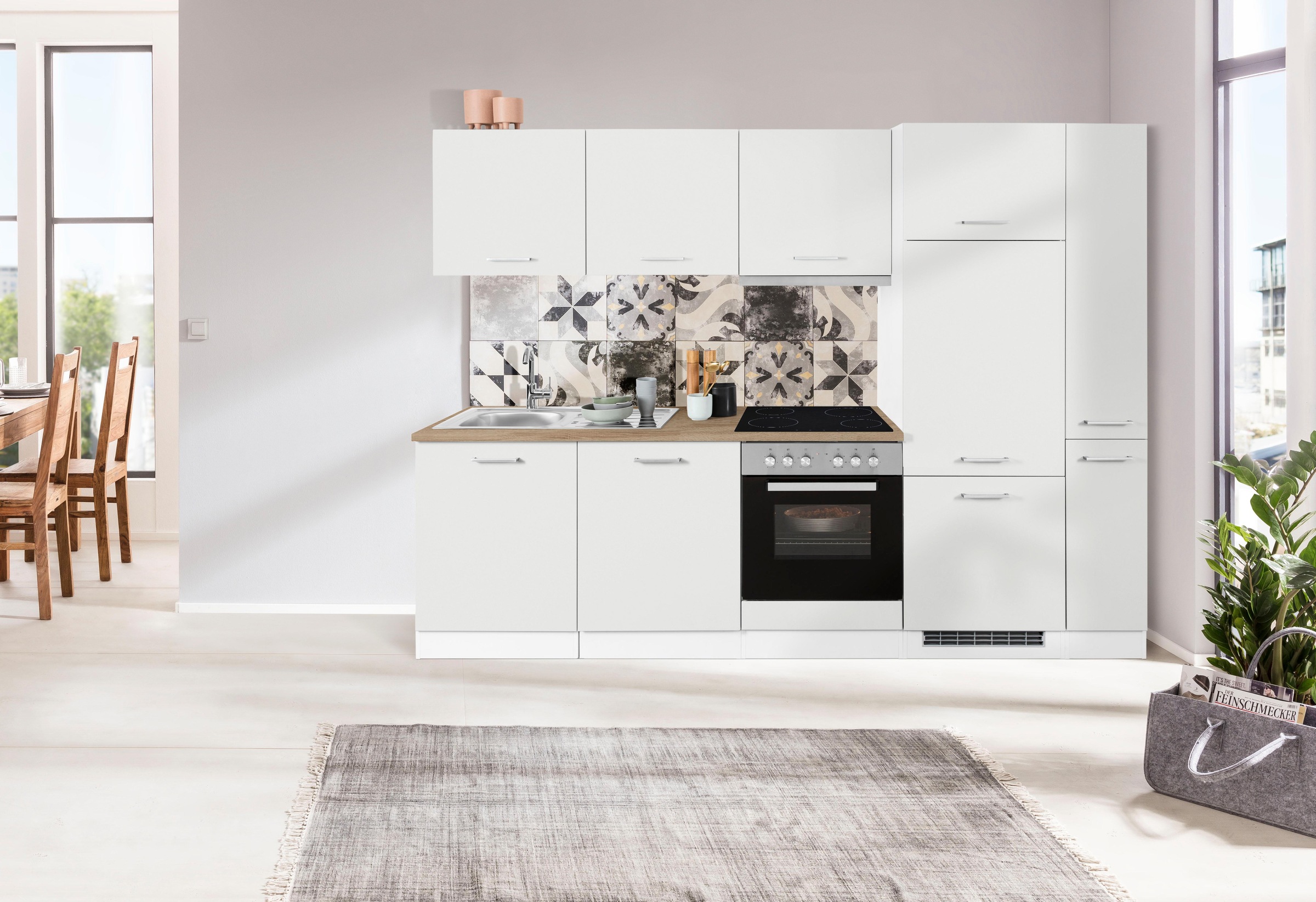 KOCHSTATION Küchenzeile "KS-Visby" mit E-Geräten, Breite 270 cm inkl. Kühls günstig online kaufen