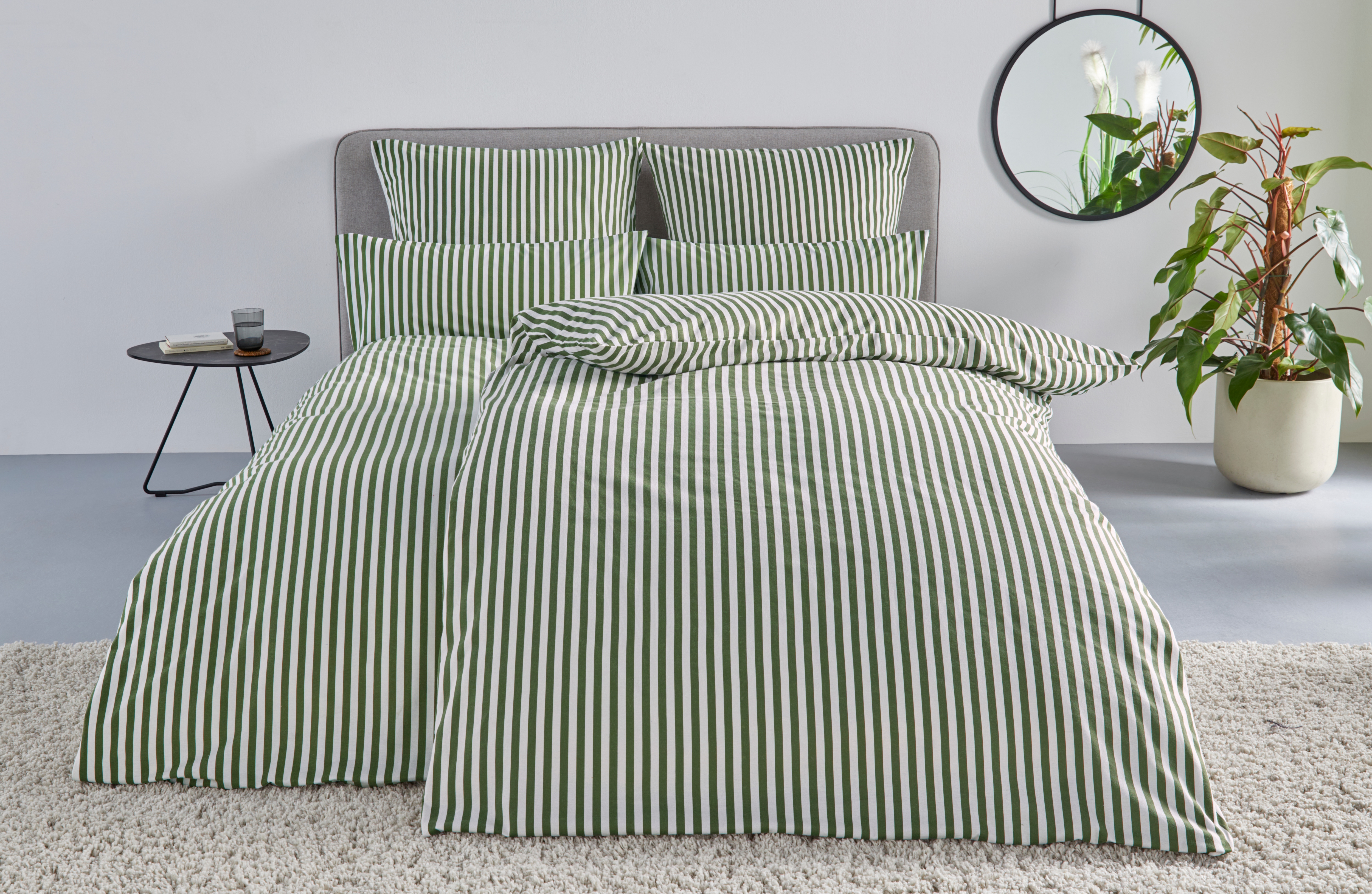 LeGer Home by Lena Gercke Bettwäsche "Linnea" 2 aus 100% Baumwolle, Streifendesign