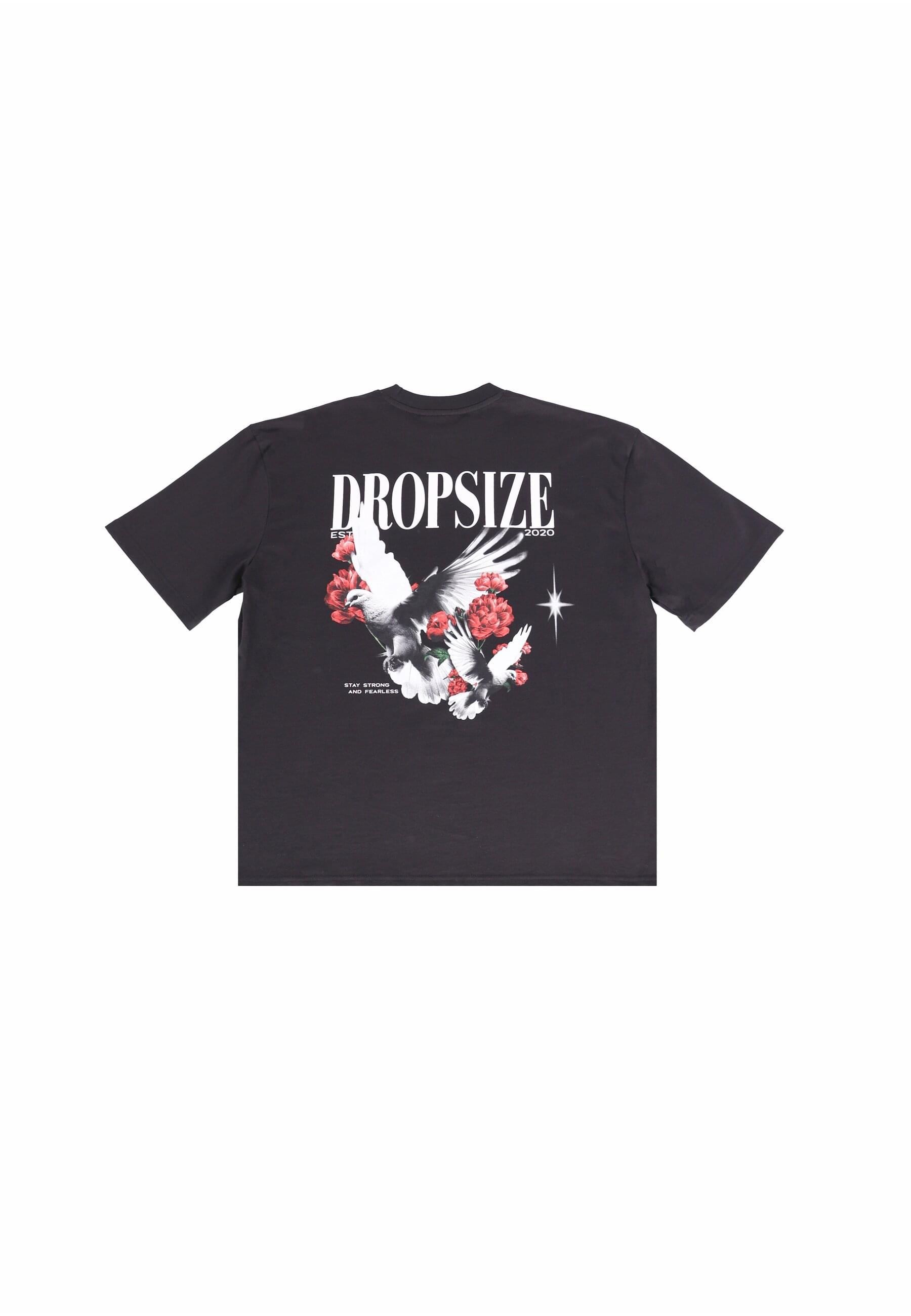 Dropsize T-Shirt "Dropsize HEAVY OVERSIZED ROSES DOVE T-SHIRT", 1 Stk. günstig online kaufen