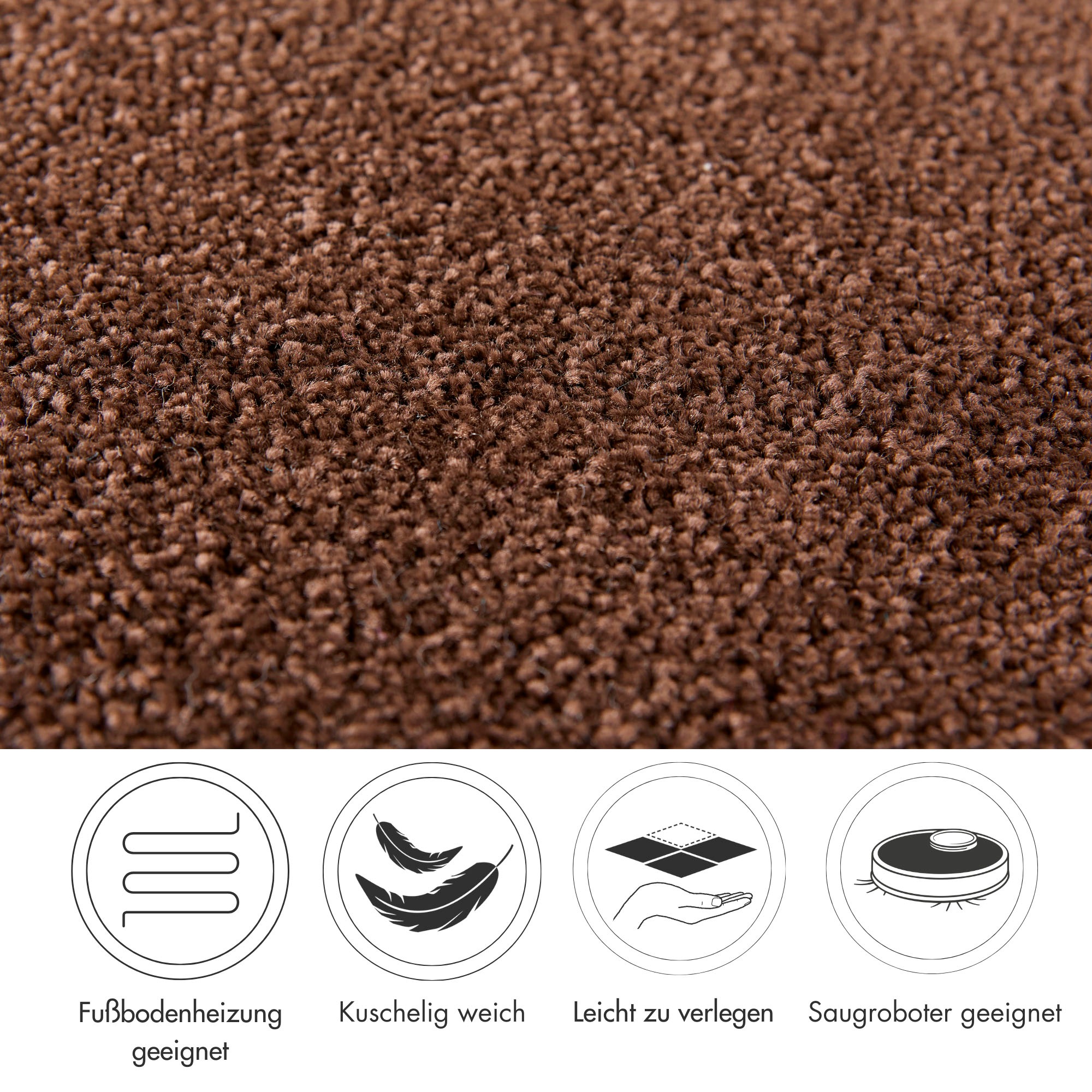 Thumbnail - Andiamo Teppichboden "Sophie, Frisee-Velours, Made in Netherlands", rechteckig, 12 mm Höhe, Uni Farben, Breite 400 cm od...