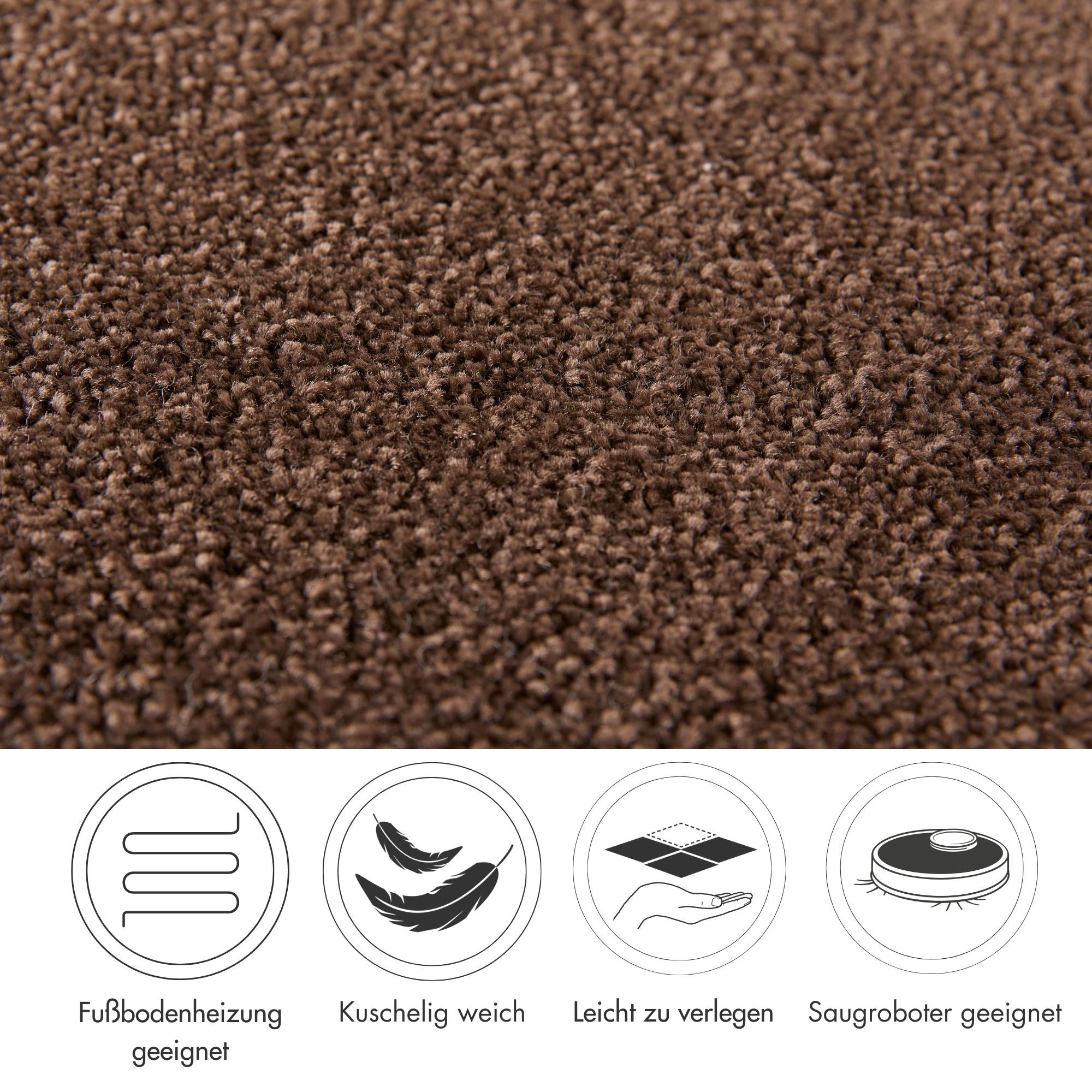 Thumbnail - Andiamo Teppichboden "Sophie, Frisee-Velours, Made in Netherlands", rechteckig, 4,5 mm Höhe, Uni Farben, Breite 400 cm o...