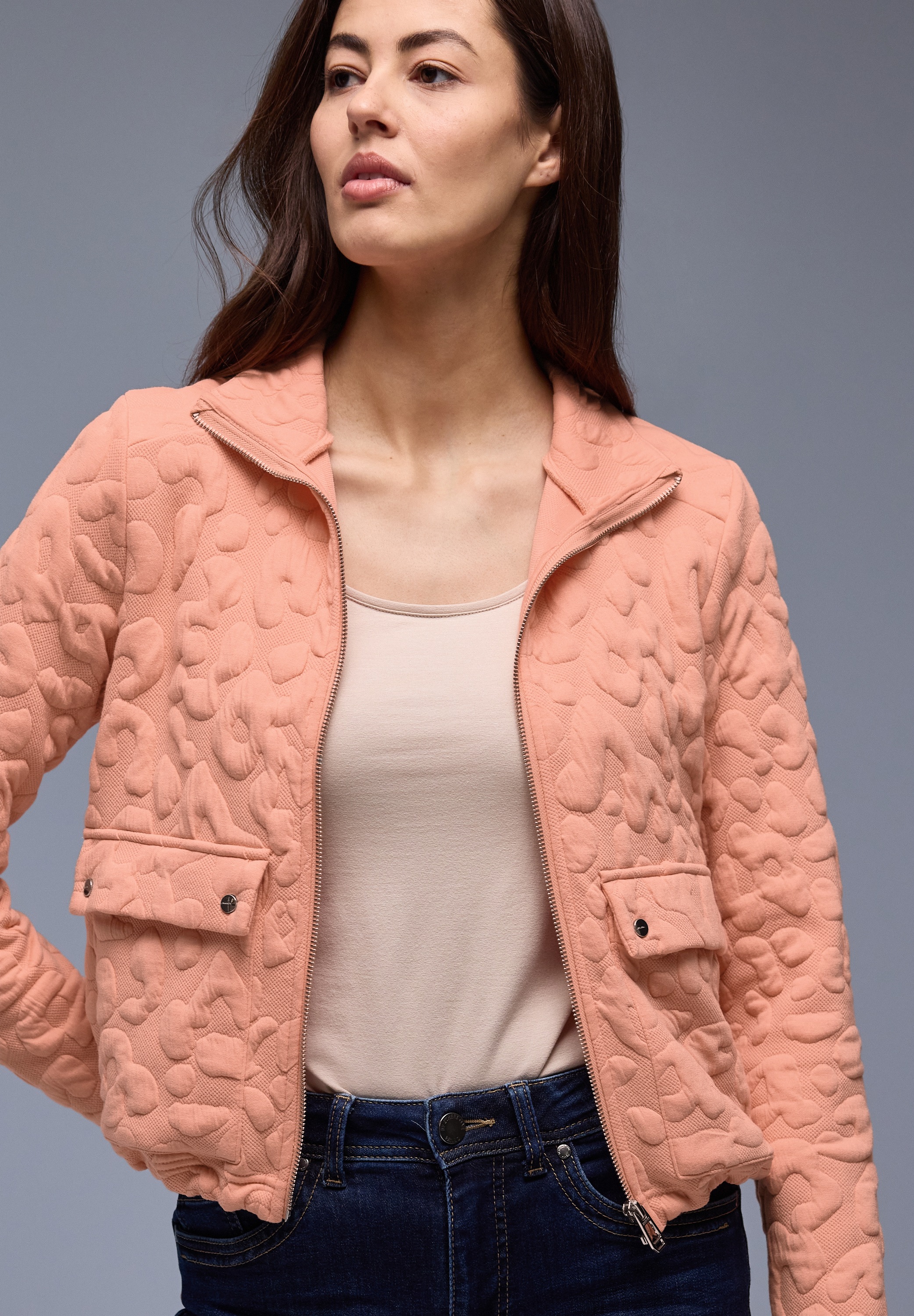 STREET ONE Kurzjacke ohne Kapuze mit Stehkragen