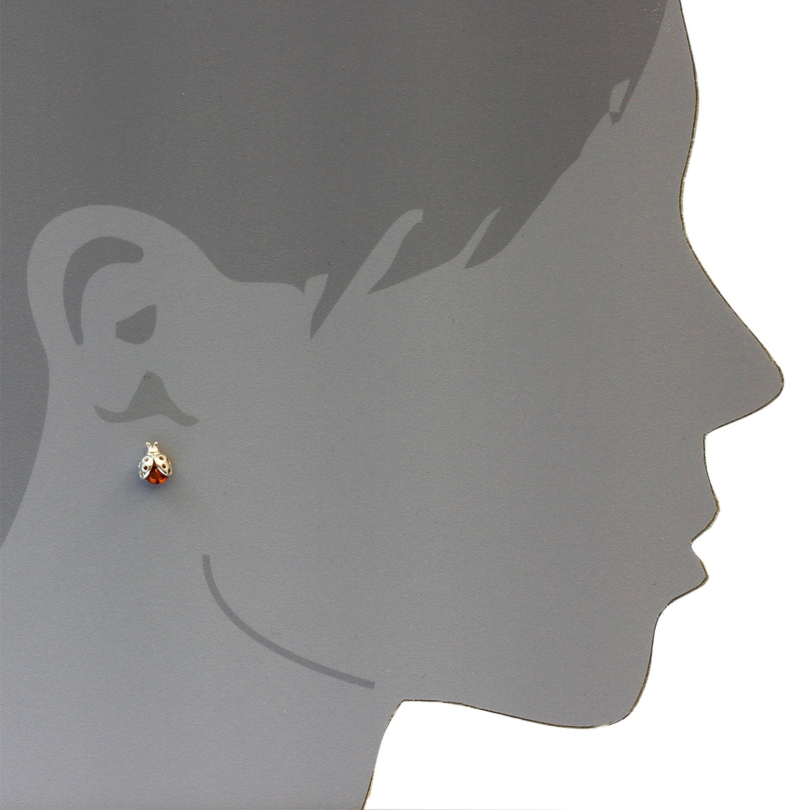 OSTSEE-SCHMUCK Paar Ohrstecker »- Marienkäfer - Silber 925/000 - Bernstein«