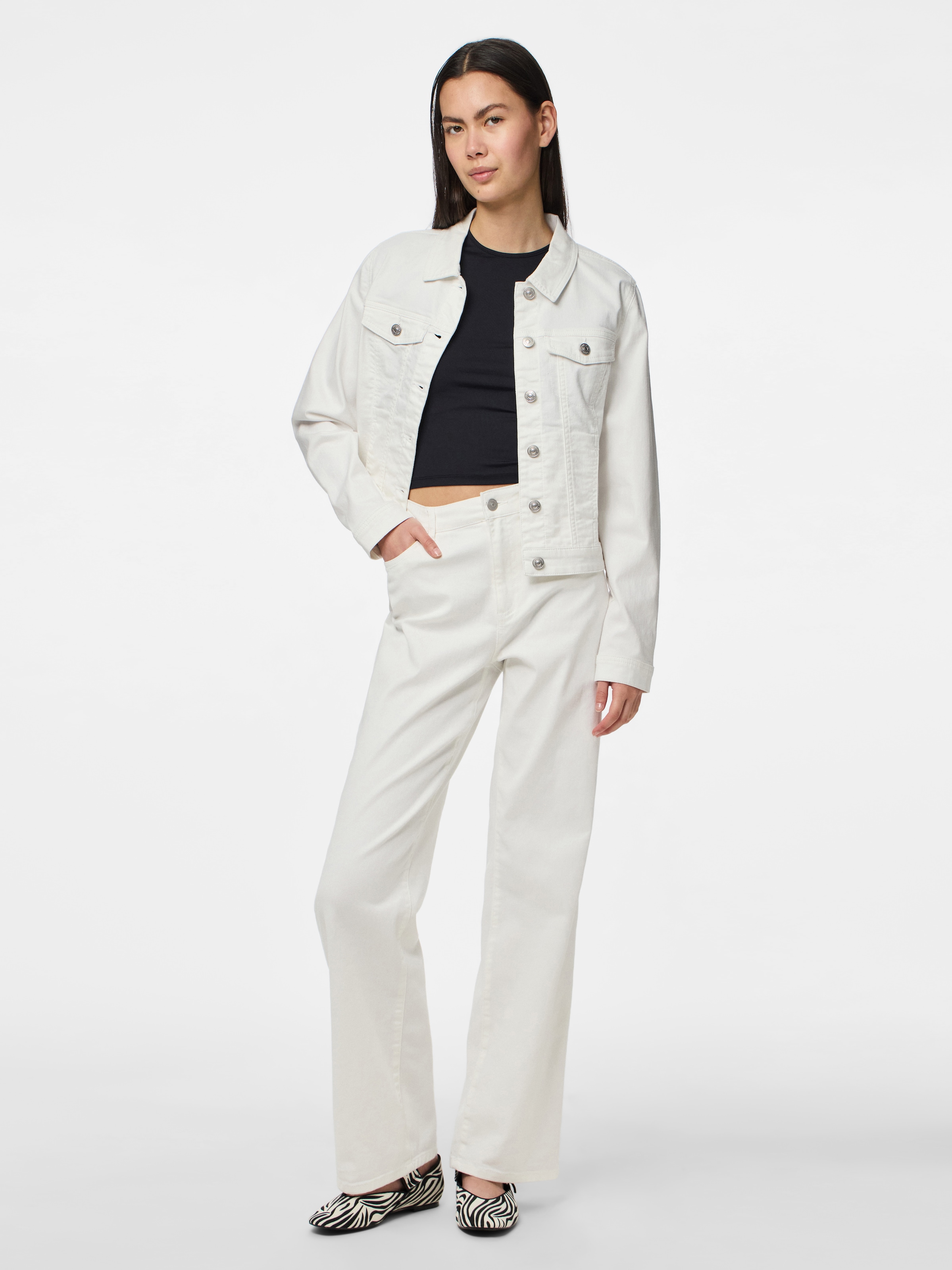 pieces Jeansjacke »PCOIA LS DNM JACKET BWHI NOOS BC«