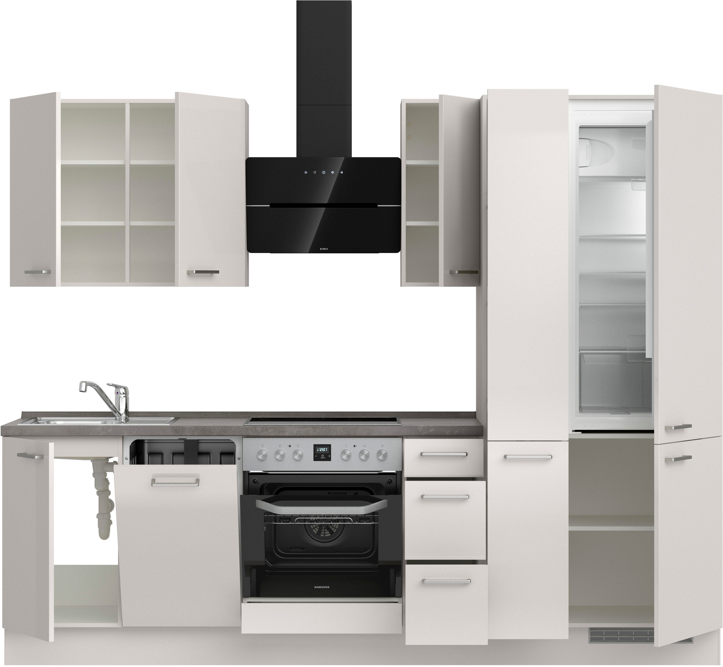 nobilia® Küchenzeile »"Flash II"«, vormontiert, Ausrichtung wählbar, Breite 270 cm, wahlw. mit E-Geräten
