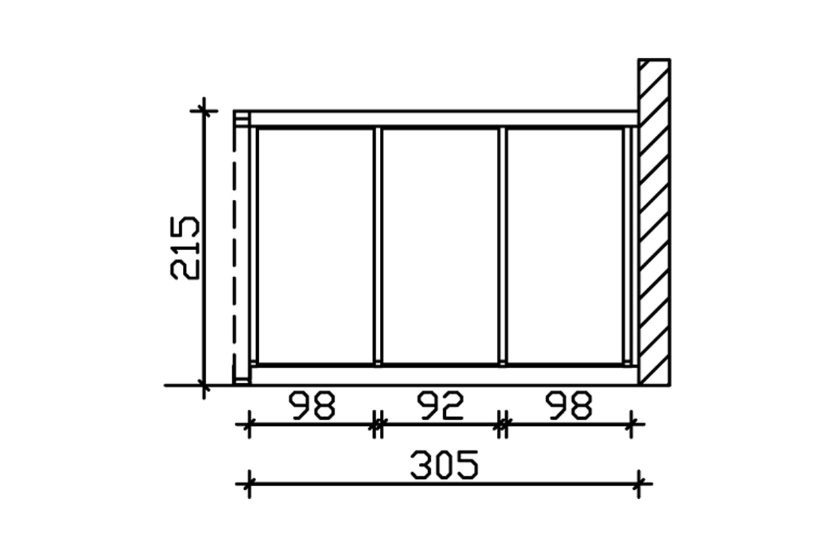 Skanholz Carport-Seitenwand, m. Polycarbonat, Wandanbau