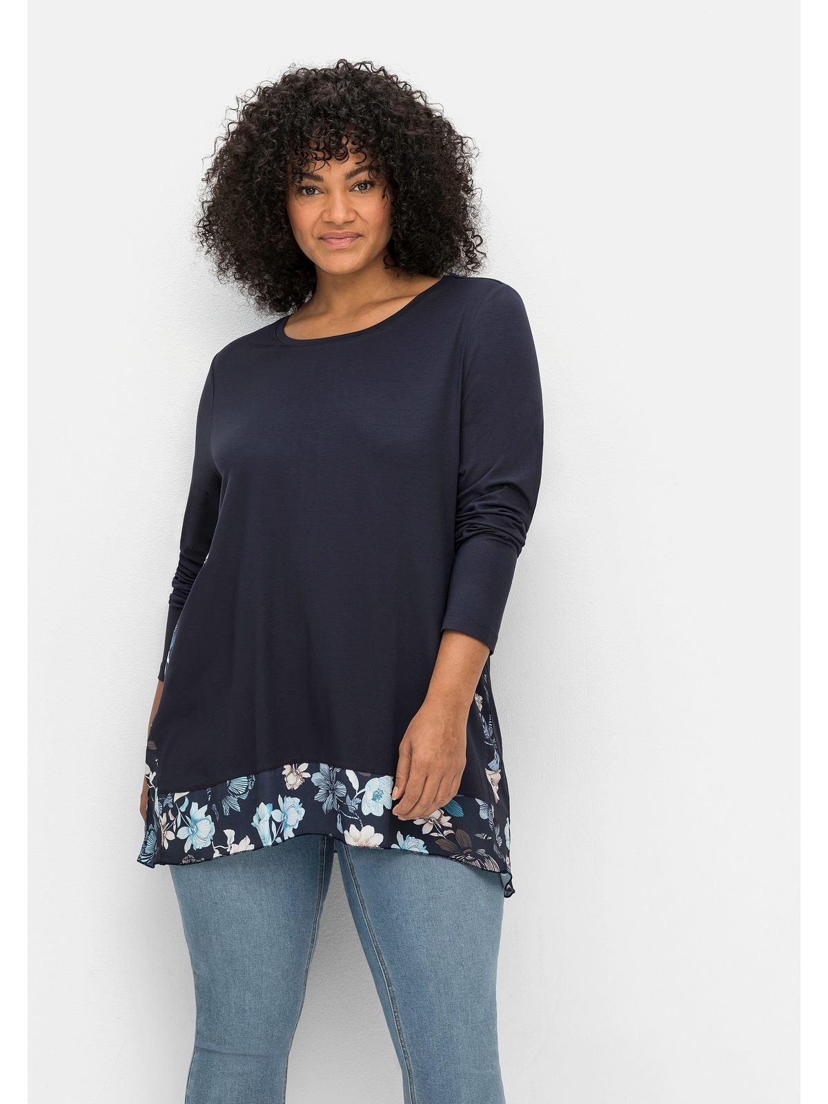 sheego by Joe Browns Langarmshirt "Große Größen", mit floral bedruckten Ein günstig online kaufen