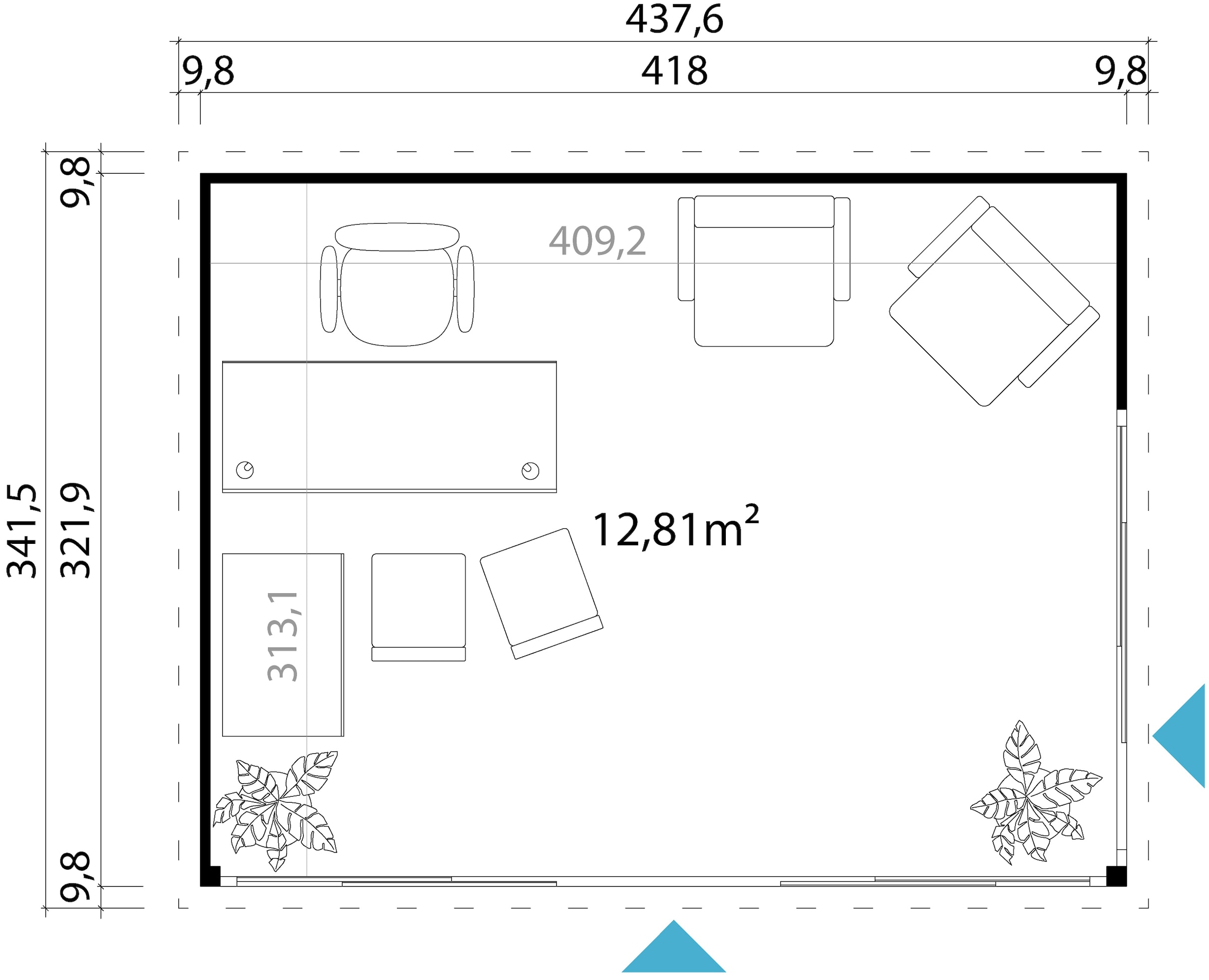 LASITA MAJA Gartenhaus »DOMEO 4 LICHTGRAU/ANTHRAZIT« Fundamentmass 4180 x 3219 , Lichtgrau