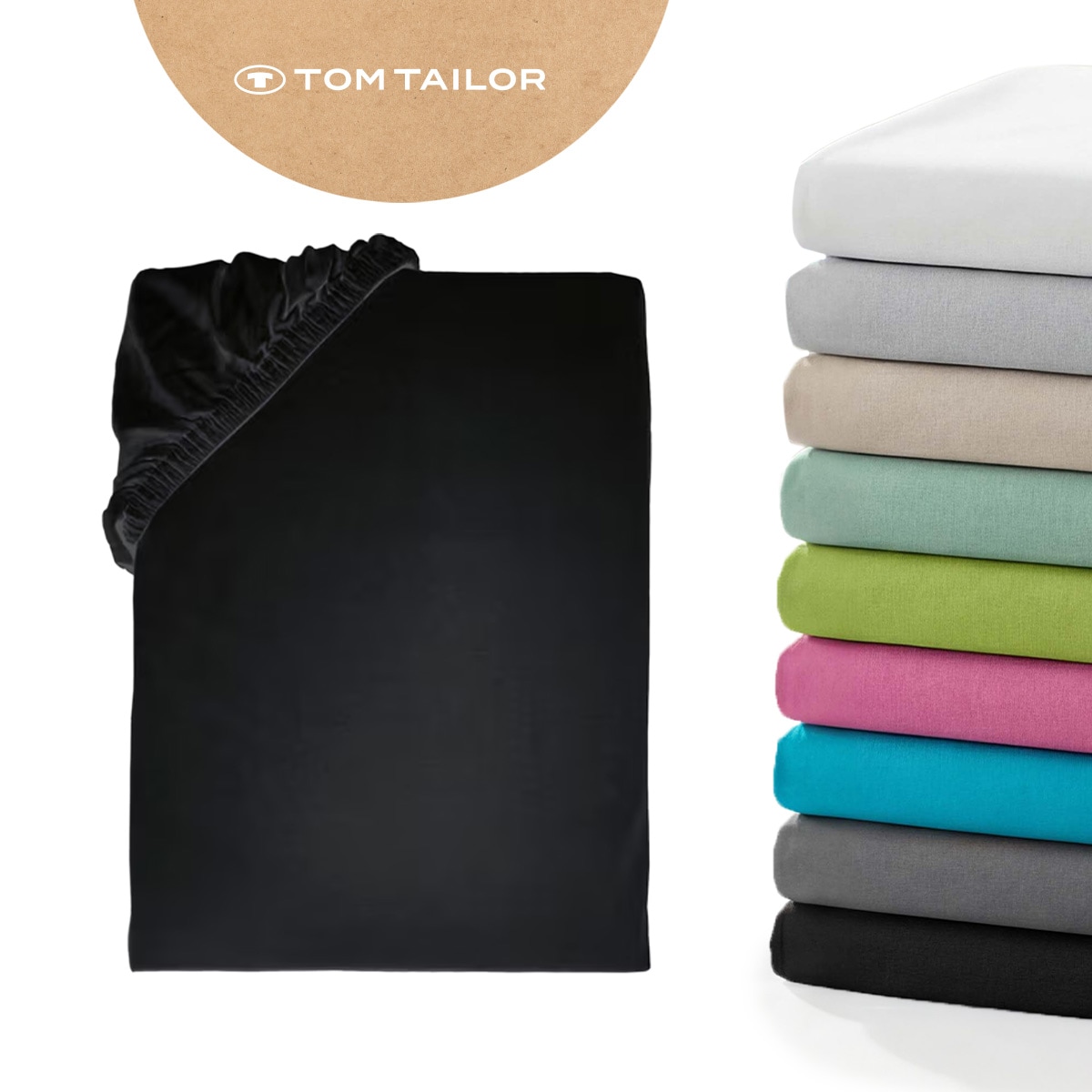 TOM TAILOR HOME Spannbettlaken "Tom Tailor Jersey" ab Größe 90x200 cm, Laken in hochwertiger Jersey Qualität