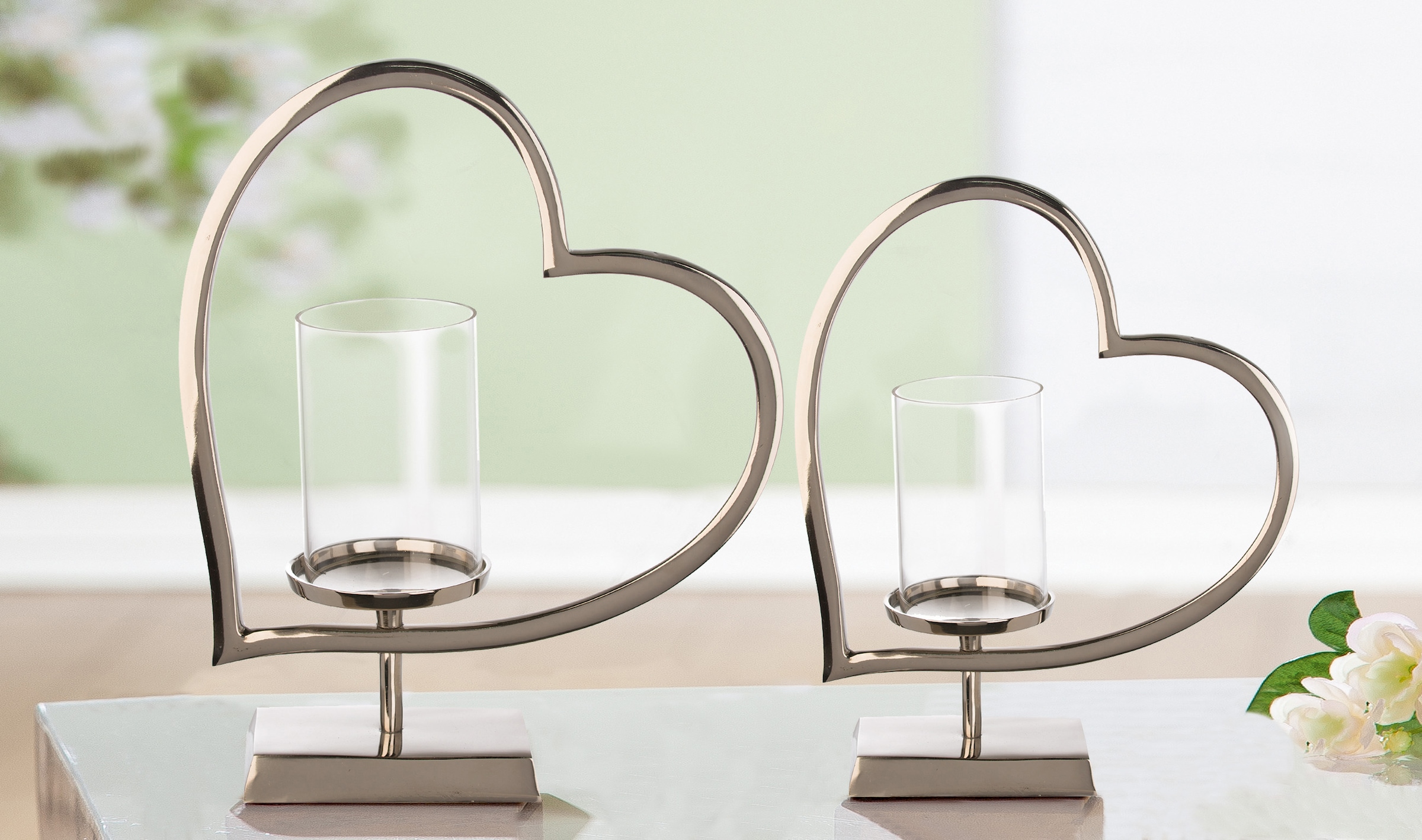 GILDE Windlicht »Amor«, (1 St.), aus Aluminium mit Glas-Zylinder kaufen |  BAUR