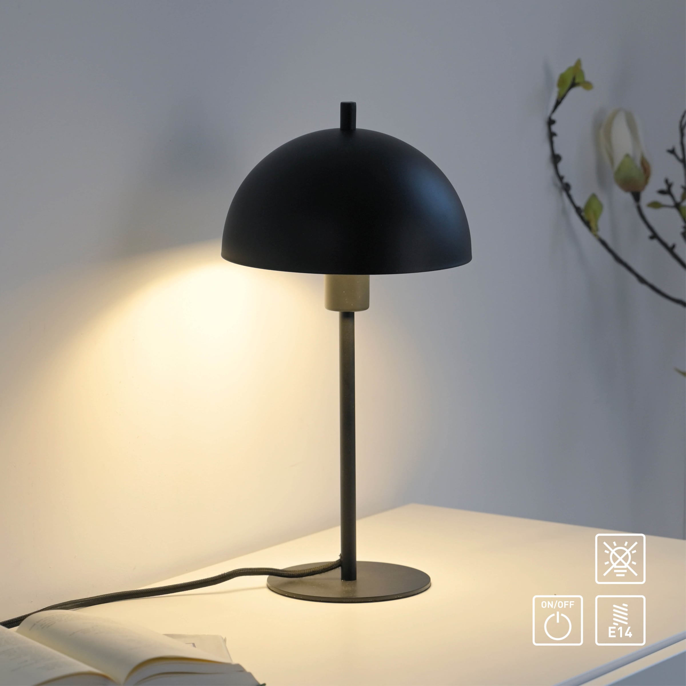 SCHÖNER WOHNEN-Kollektion LED Tischleuchte »ALI« E14 1 Stk. SCHÖNER WOHNEN Kollektion, Schnurschalter, Downlight