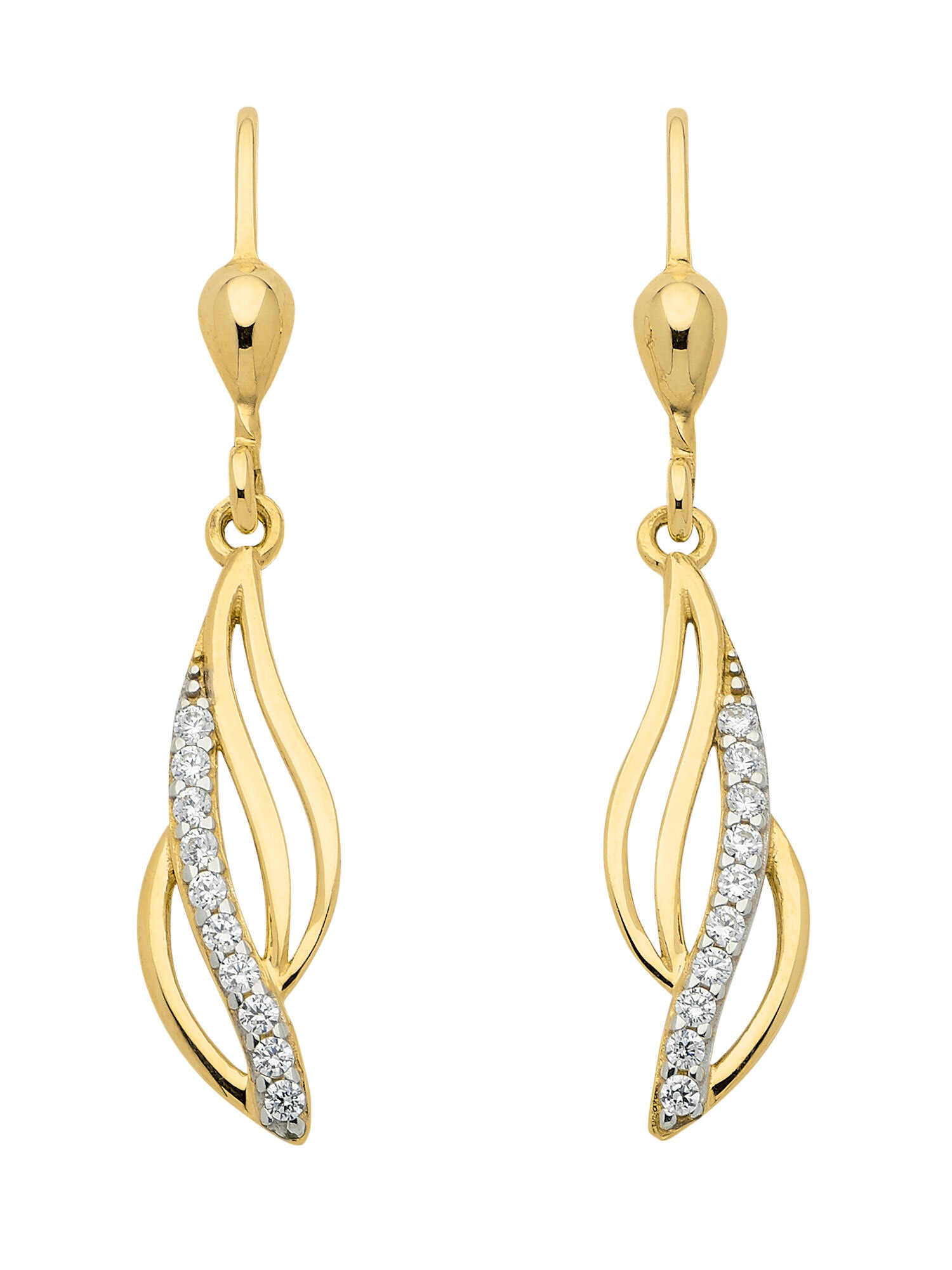 Paar BAUR Ohrringe Ohrhänger Damen »333 | Gold mit Goldschmuck kaufen Adelia´s Zirkonia Ohrhänger«, für