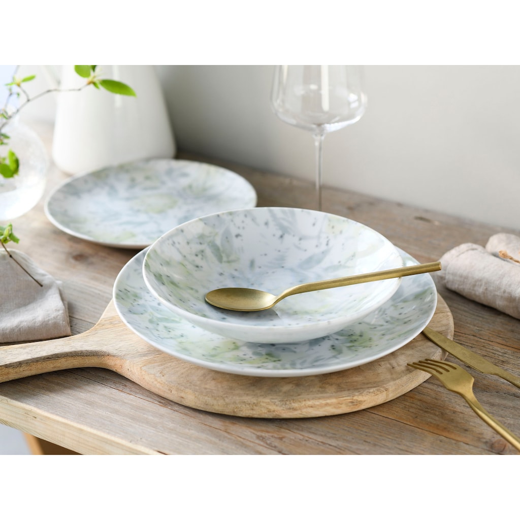 CreaTable Teller-Set »Geschirr-Set Home - Tropical«, (Set, 12 tlg., Tafelservice für 4 Personen)