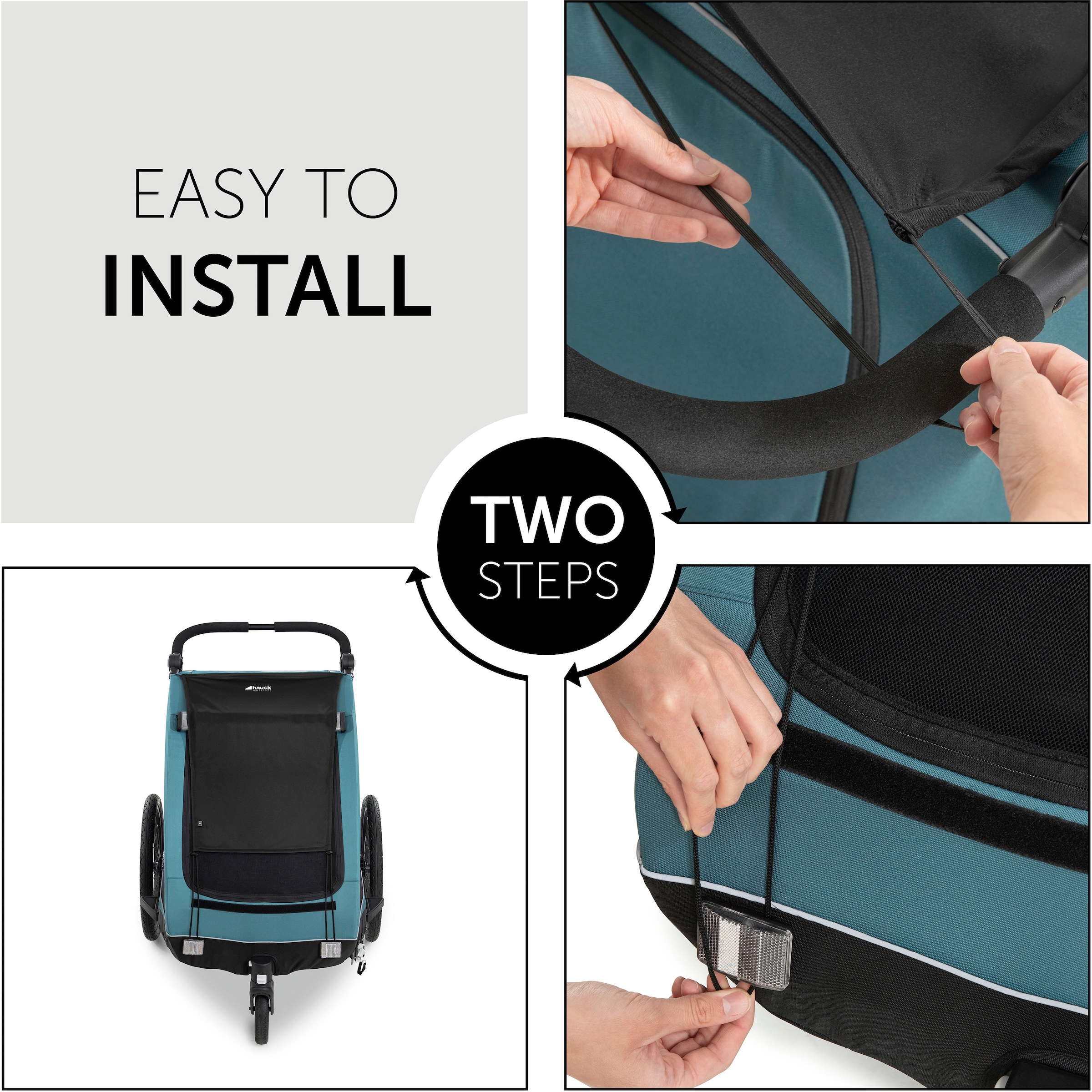 Hauck Kinderwagen-Sonnenschutzhülle »Bike Trailer Sunshade, black«, für den Fahrradanhänger Dryk Duo