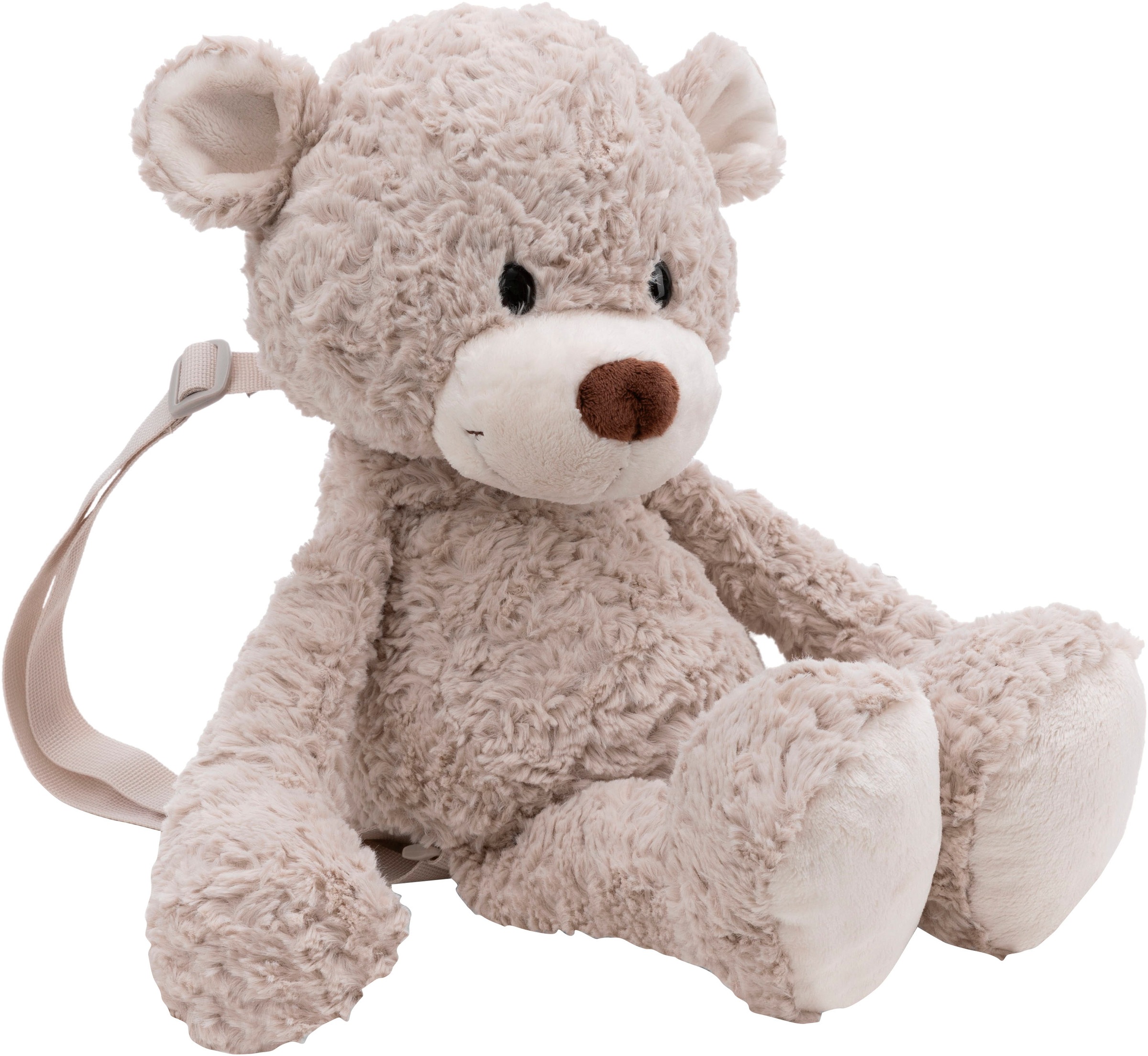 NICI Kinder Kinderrucksack "Classic Bear, Rucksack Bär Finni, 40 cm figürlich", grau, Plüsch, Polyester, Rucksäcke, enthält recyceltes Material