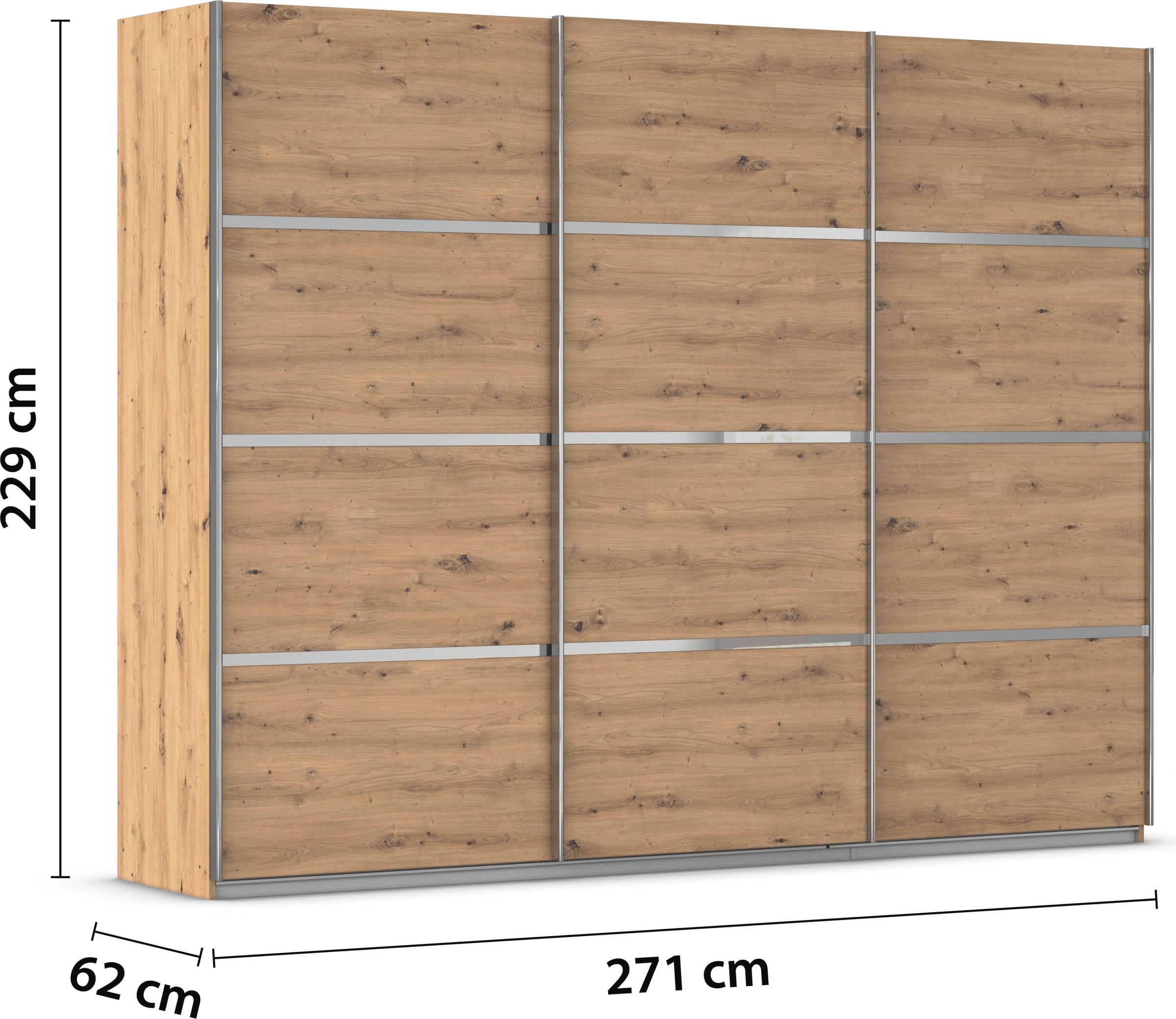 rauch Kleiderschrank »Schwebetürenschrank Garderobe Schrank TOP ANGEBOT Avola«, (in 3 verschiedenen Ausstattungen BASIC/CLASSIC/PREMIUM), mit eleganten Zierleisten in Chrom, Schwarz oder Weiß MADE IN GERMANY