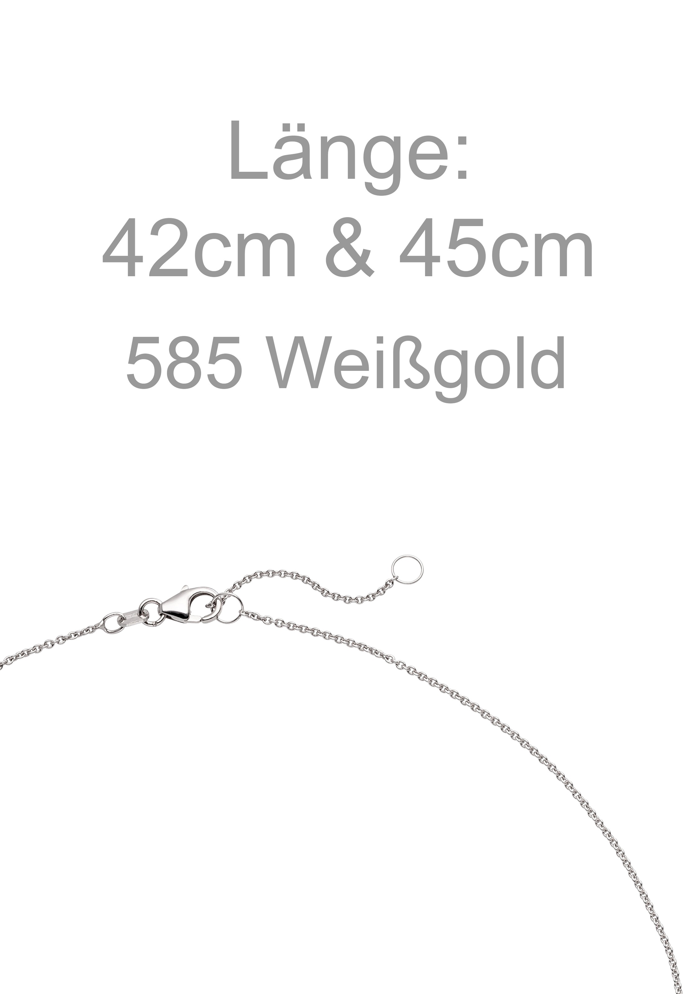 JOBO Kette mit Anhänger »Solitär Diamant Brillant 0,25 ct.« 14 Karat 585 Weißgold 45 cm