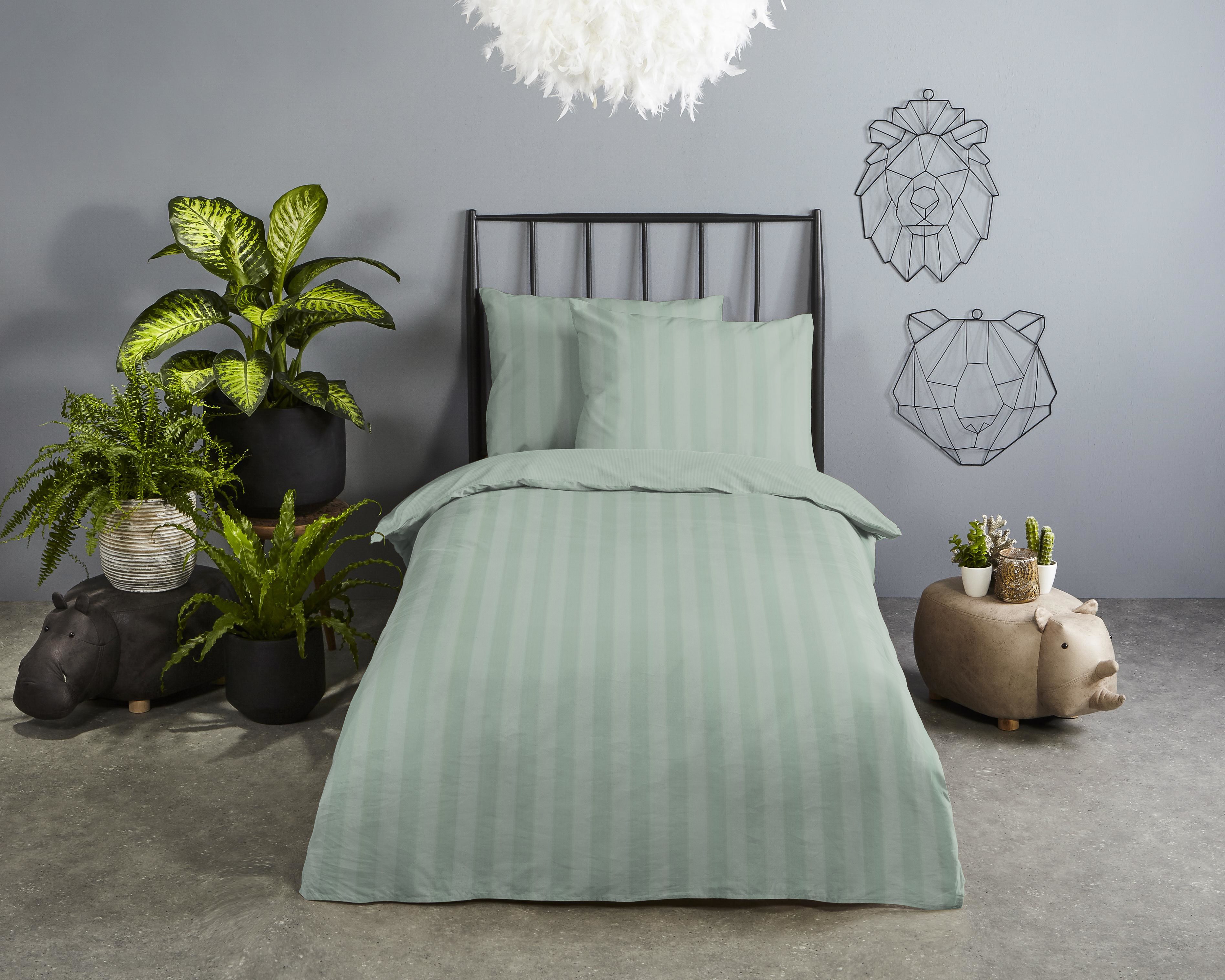 Descanso Babybettwäsche "Hotel Sevilla" 2 Satin, Reißverschluss, Wende, Luxe, Streifen, uni
